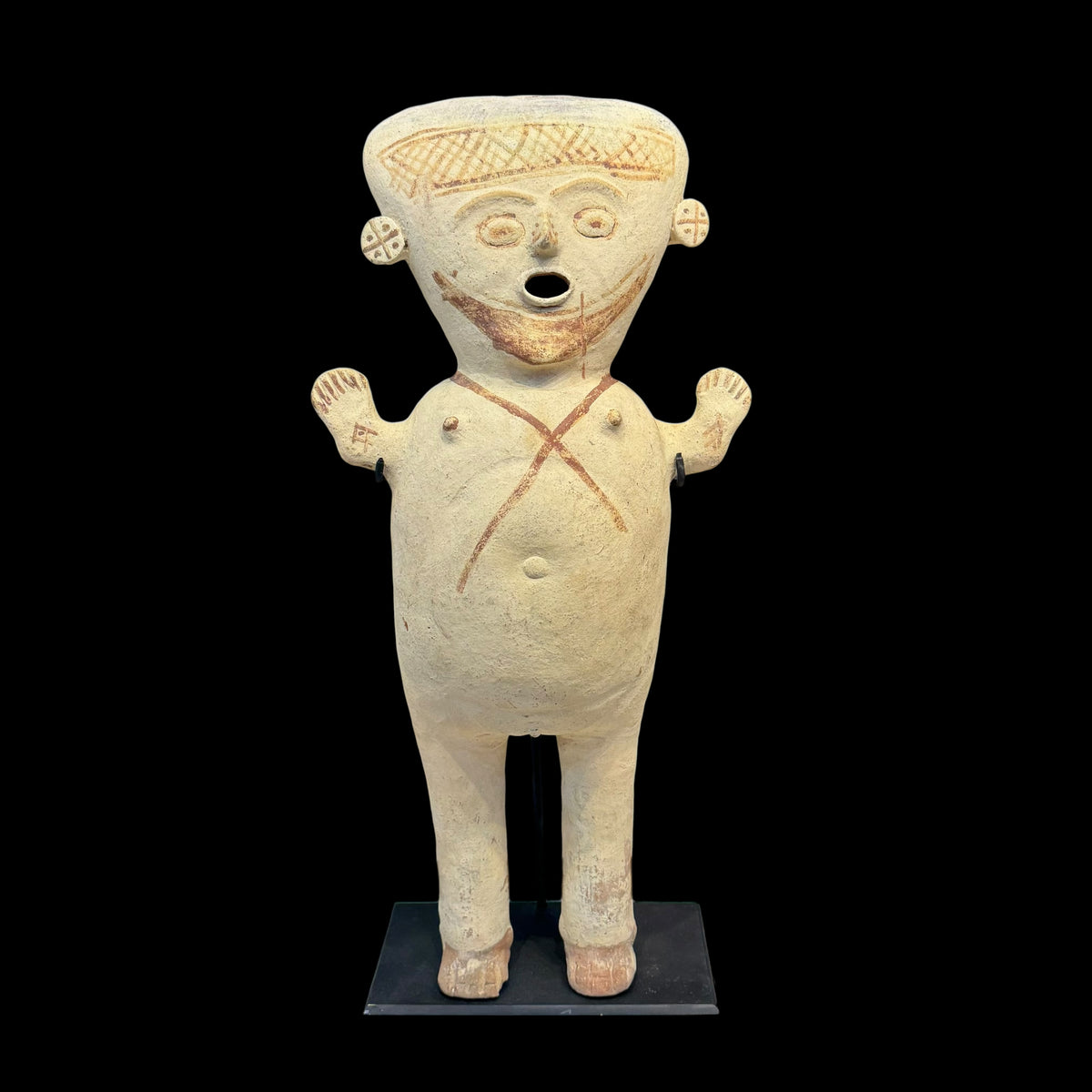 Monumental Pre-Columbian Chancay Pottery Female Figure