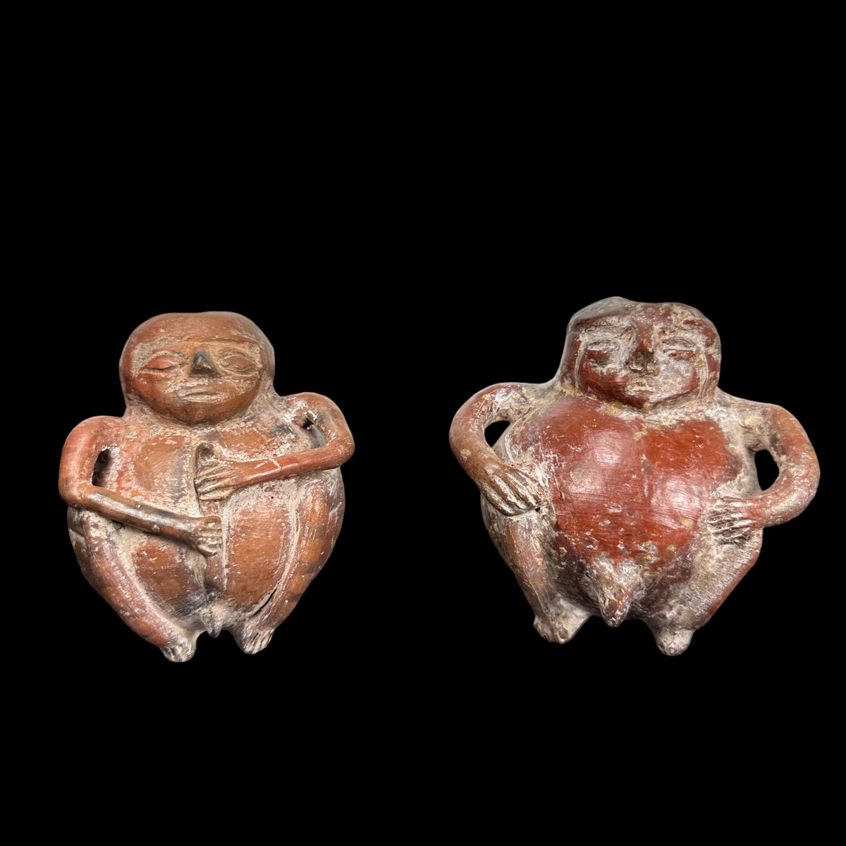 Pair of Pre-Columbian Narino Pottery Capuli Figures