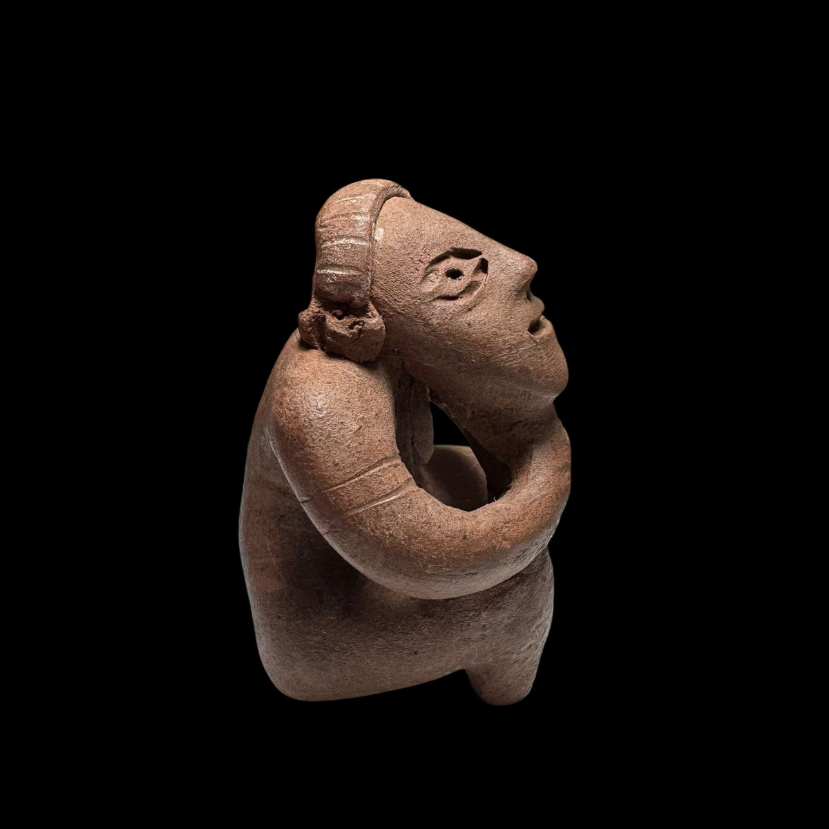 Pre-Columbian Colima Miniature Seated Pottery Figure