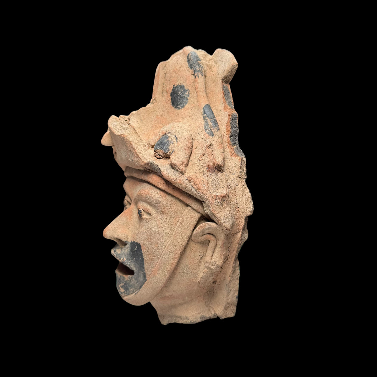 Large Pre-Columbian Veracruz Pottery head fragment