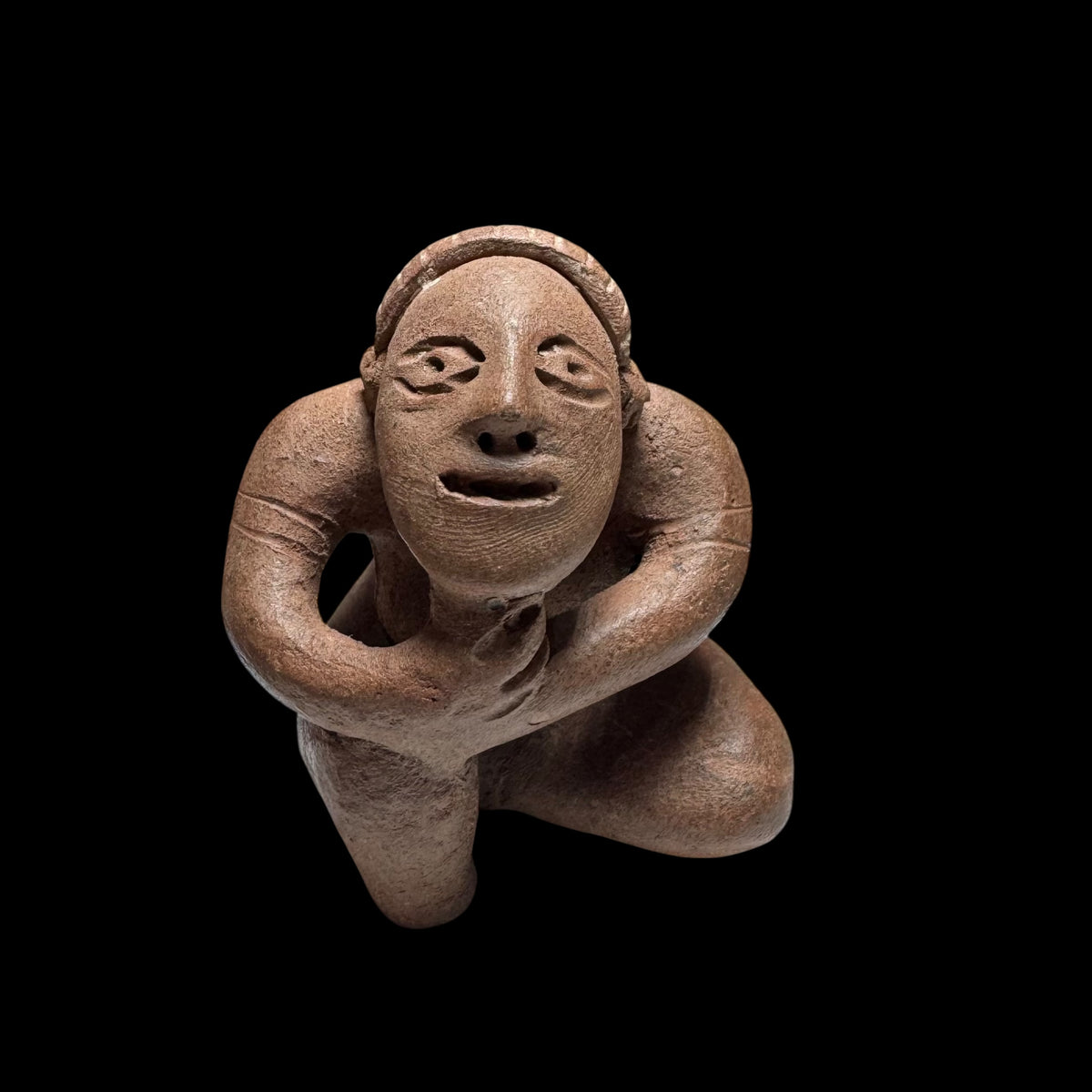 Pre-Columbian Colima Miniature Seated Pottery Figure