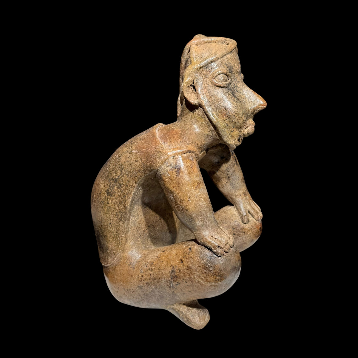 Pre-Columbian Jalisco Seated Figure with “Death Bubble”