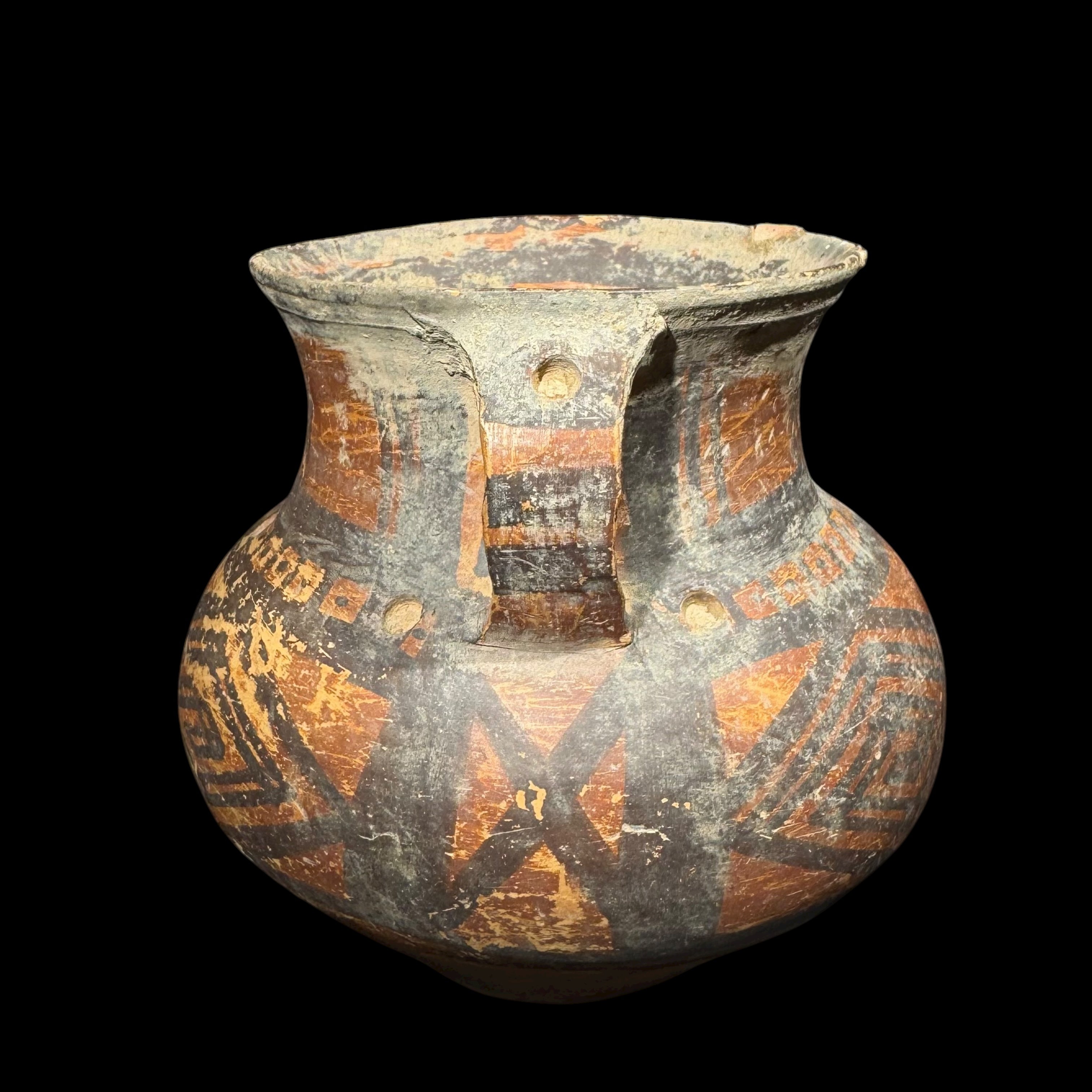 Ancient Chinese Neolithic pottery painted vessel