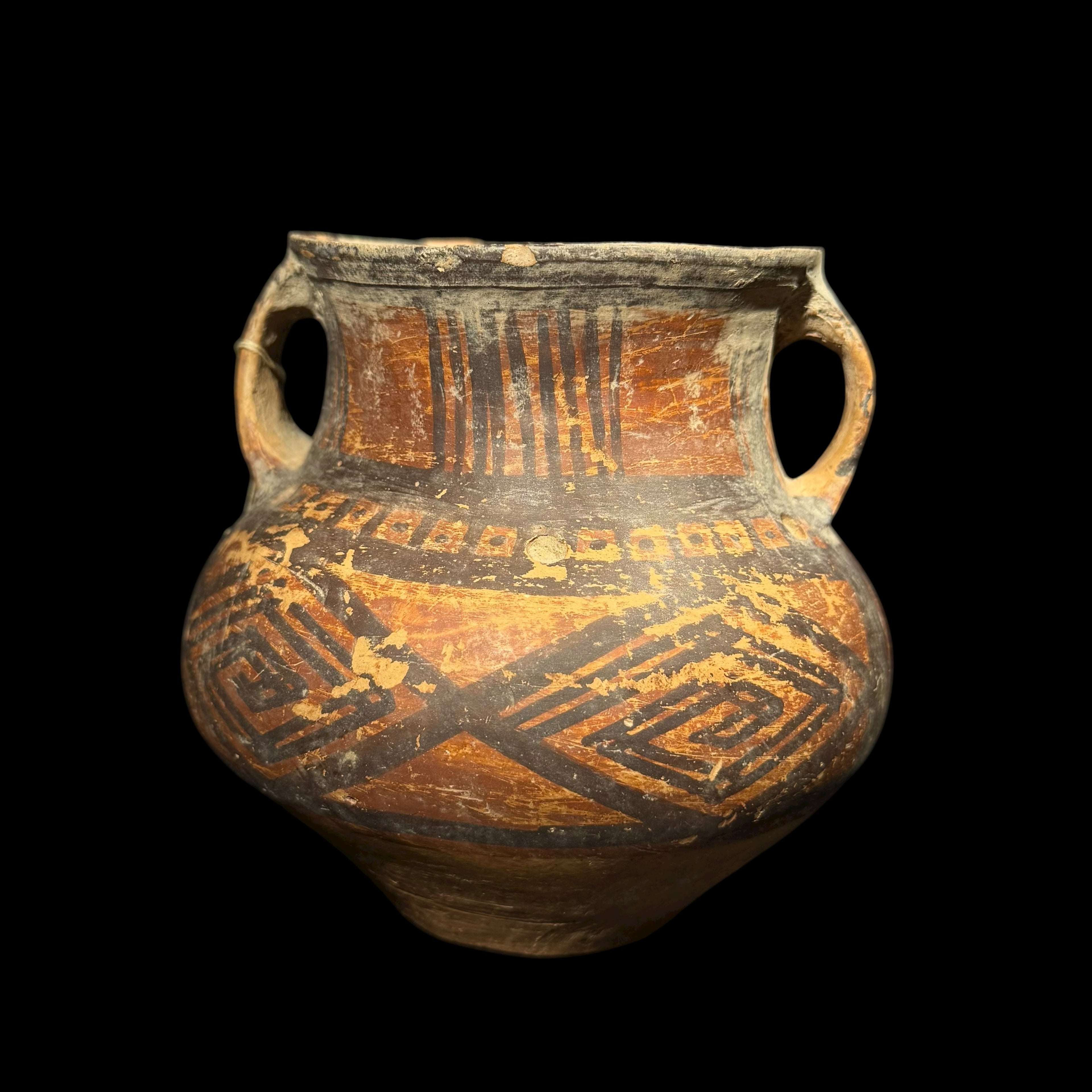 Ancient Chinese Neolithic pottery painted vessel