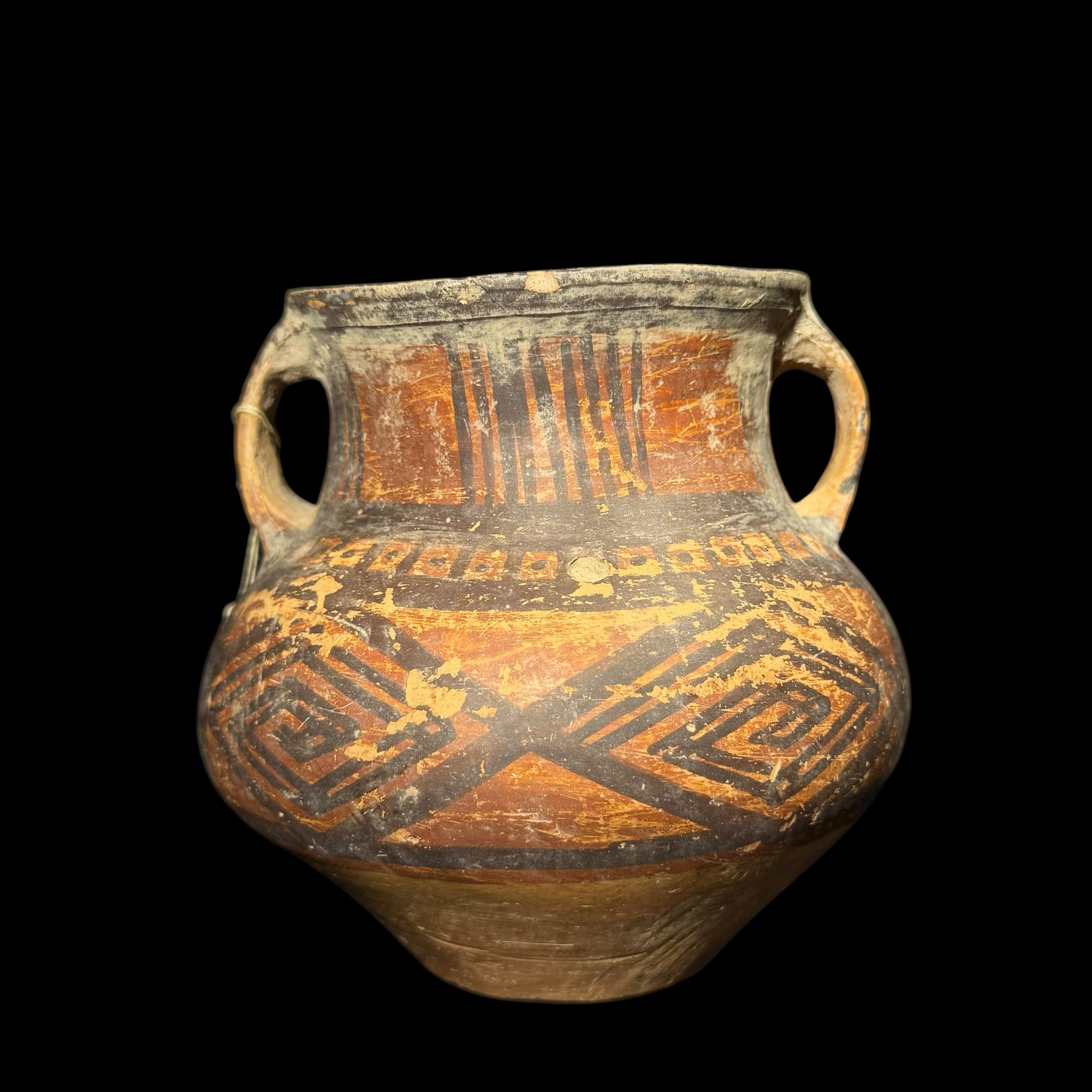 Ancient Chinese Neolithic pottery painted vessel