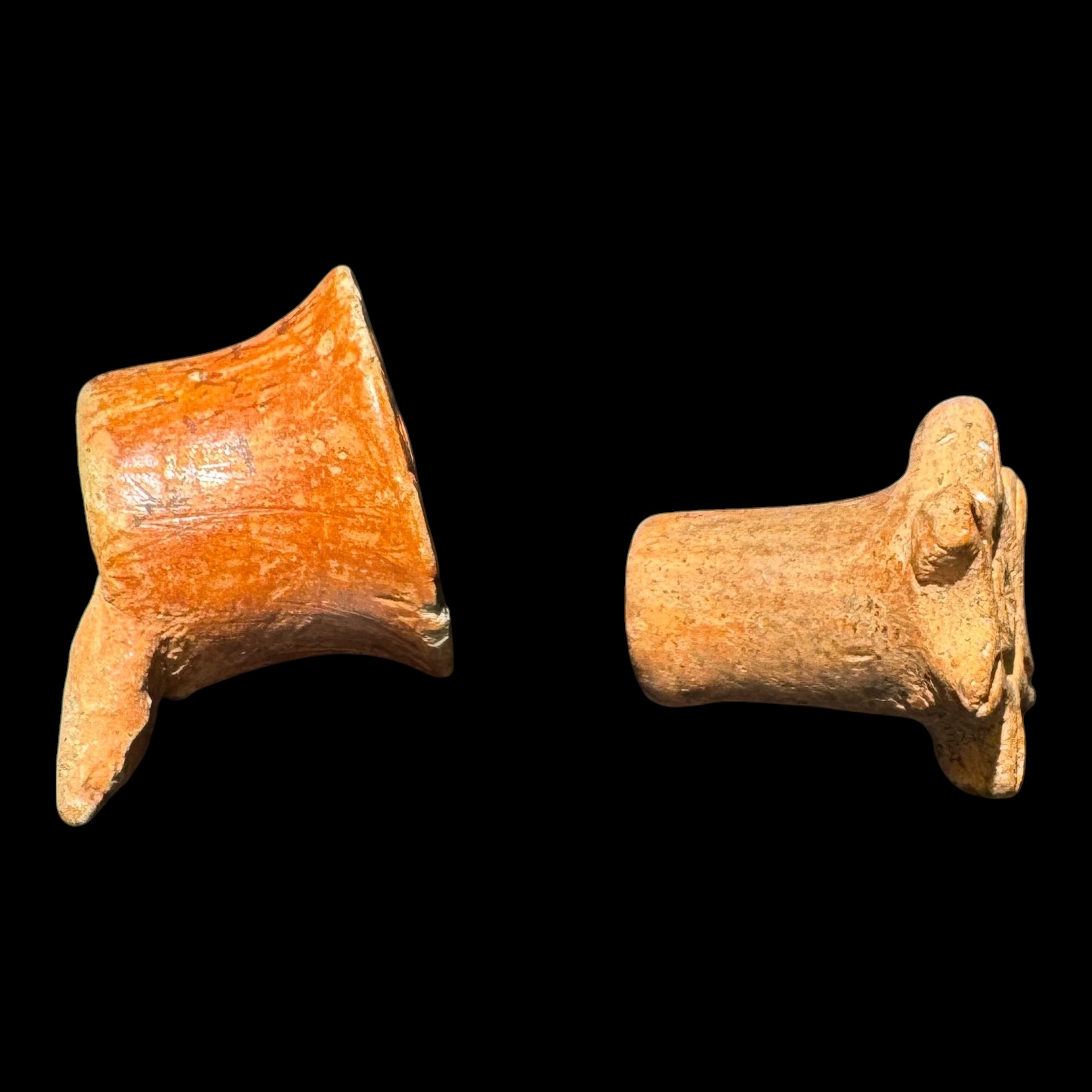 Pre-Columbian Maya pottery ear ornaments