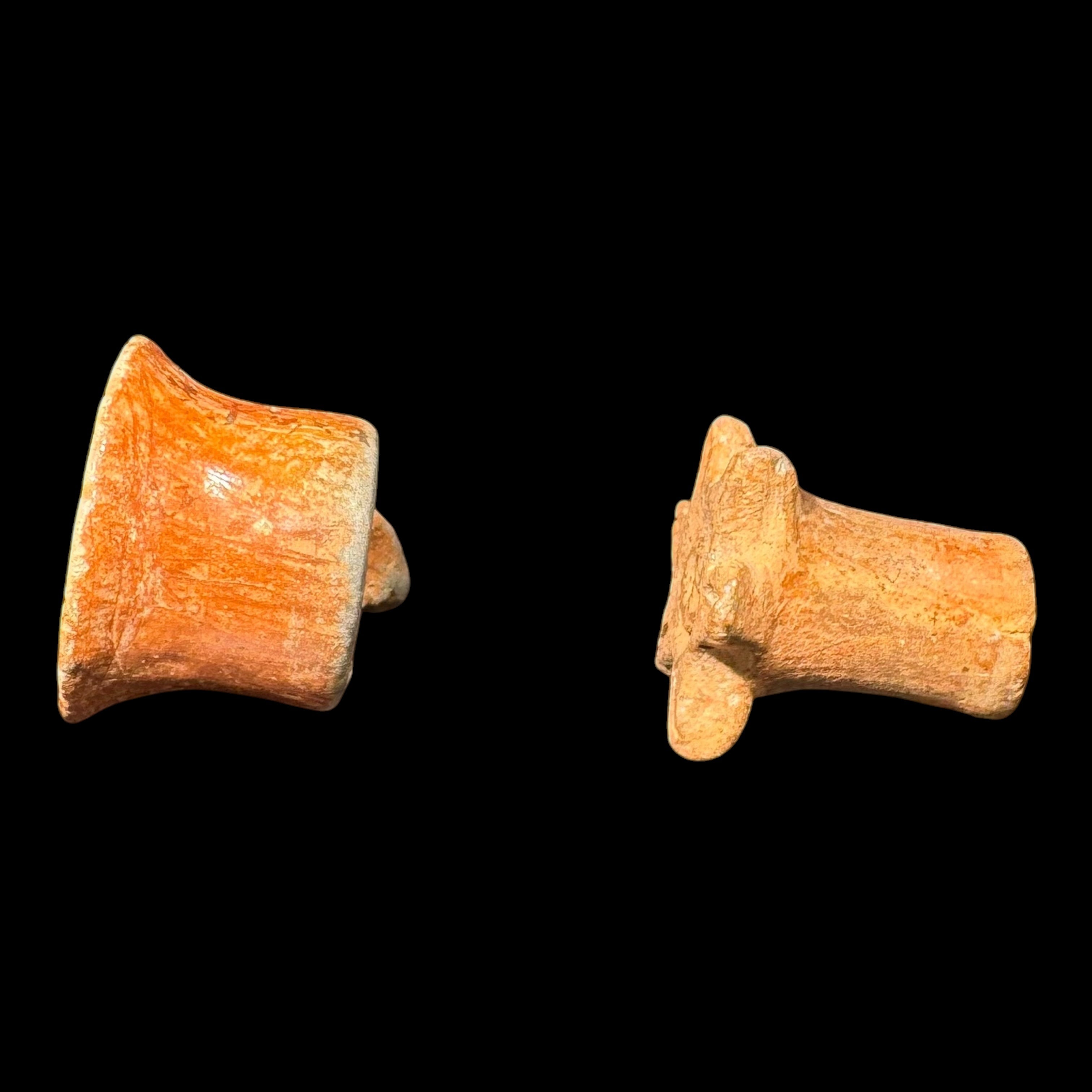 Pre-Columbian Maya pottery ear ornaments