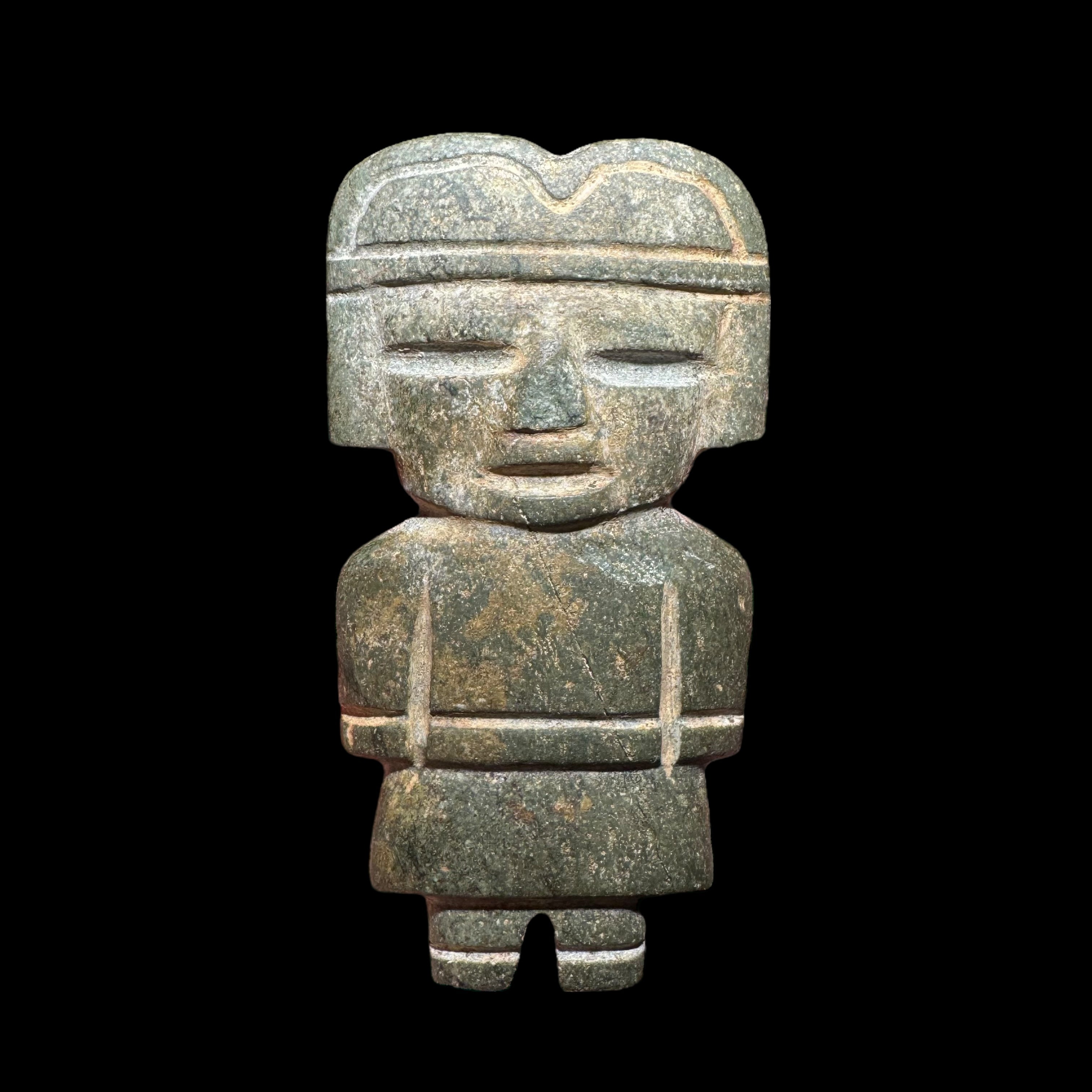 Pre-Columbian Teotihuacan green stone figure