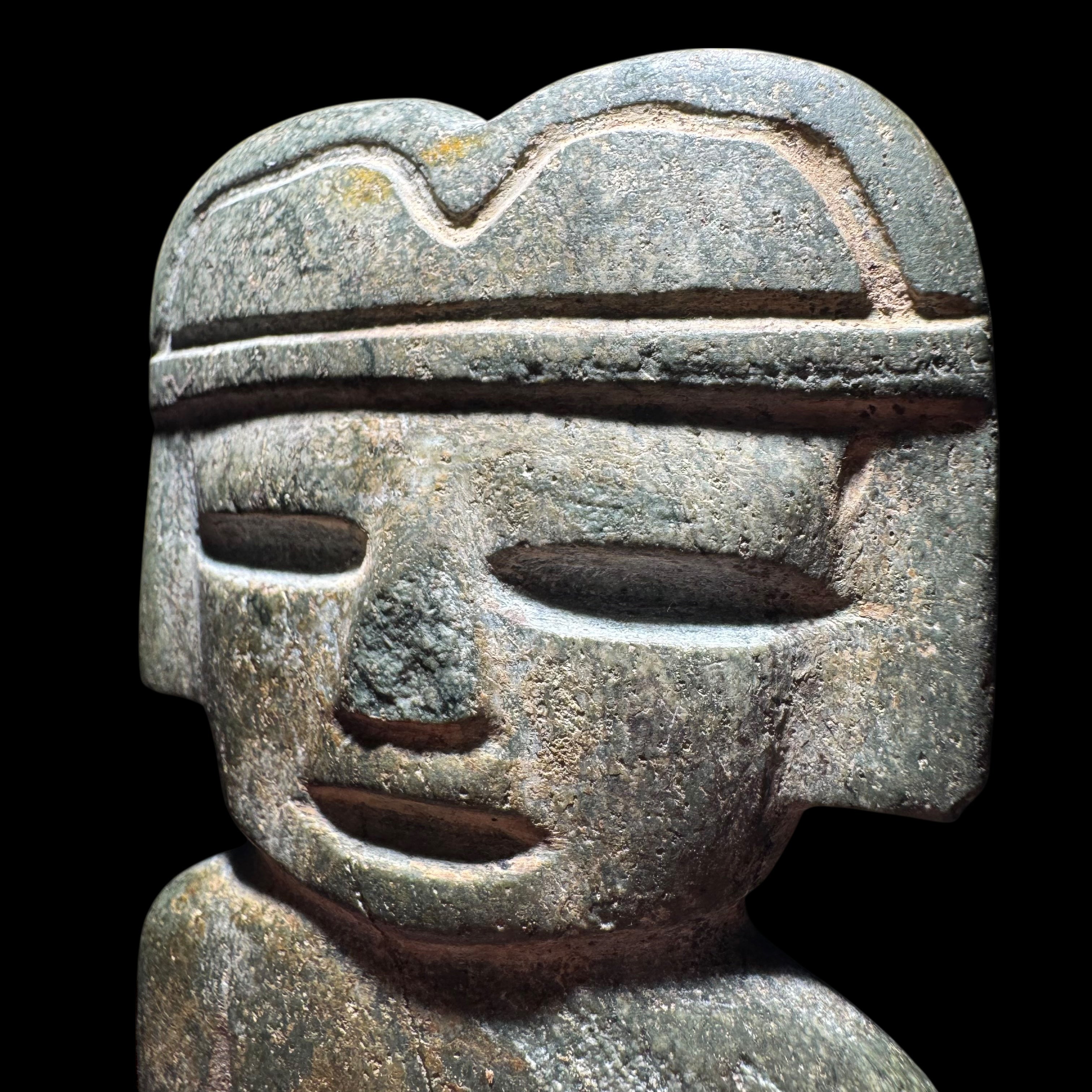 Pre-Columbian Teotihuacan green stone figure