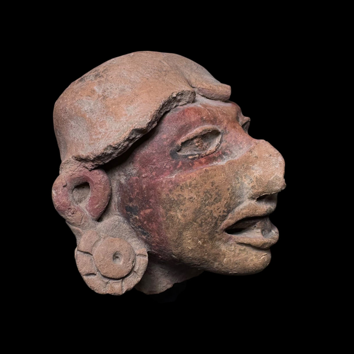 PRE-COLUMBIAN VERACRUZ POTTERY HEAD (Xipe-Tlazolteotl)