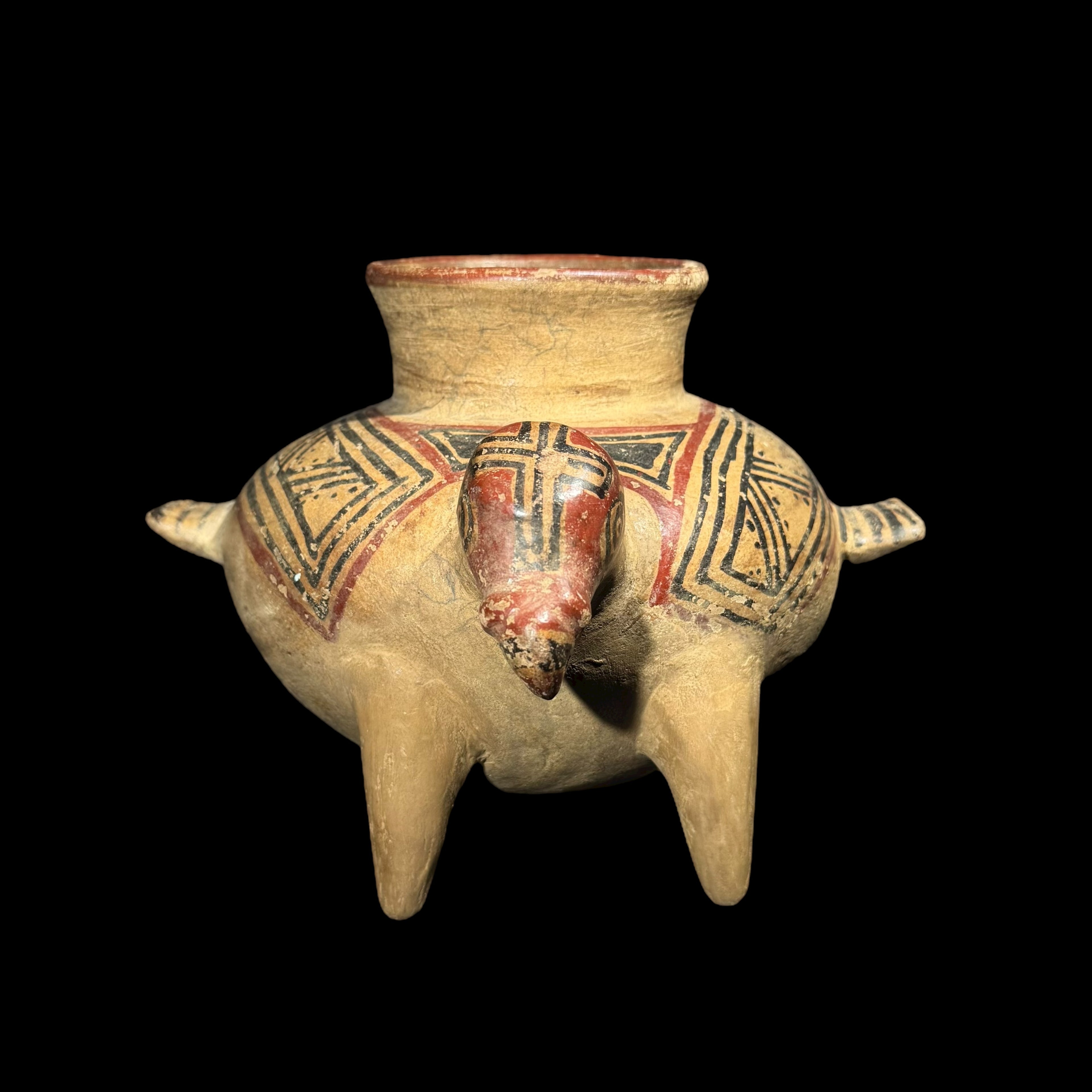 Pre-Columbian Chorotega Vulture Effigy Tripod Vessel