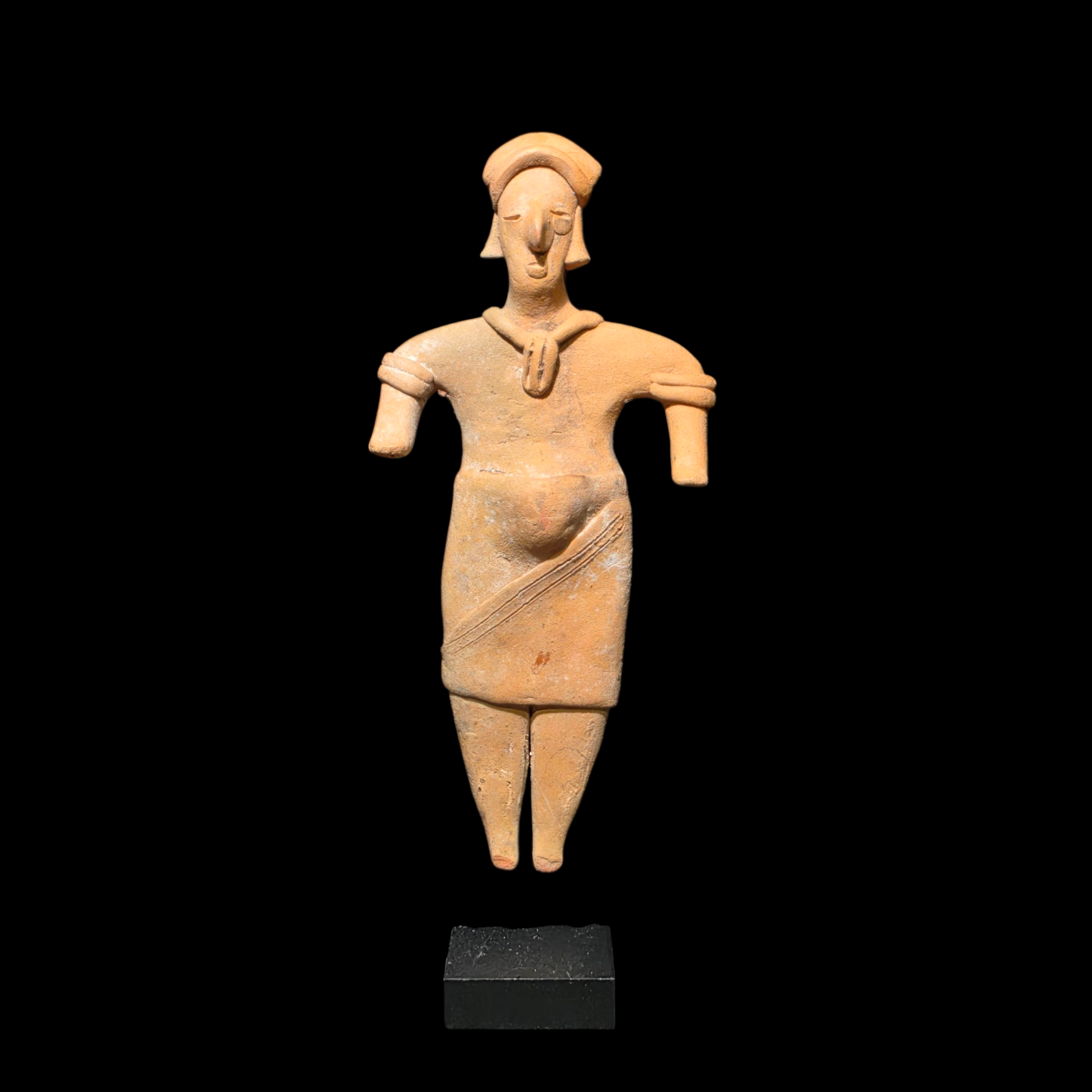 Pre-Columbian Colima Standing Pregnant Female Figure