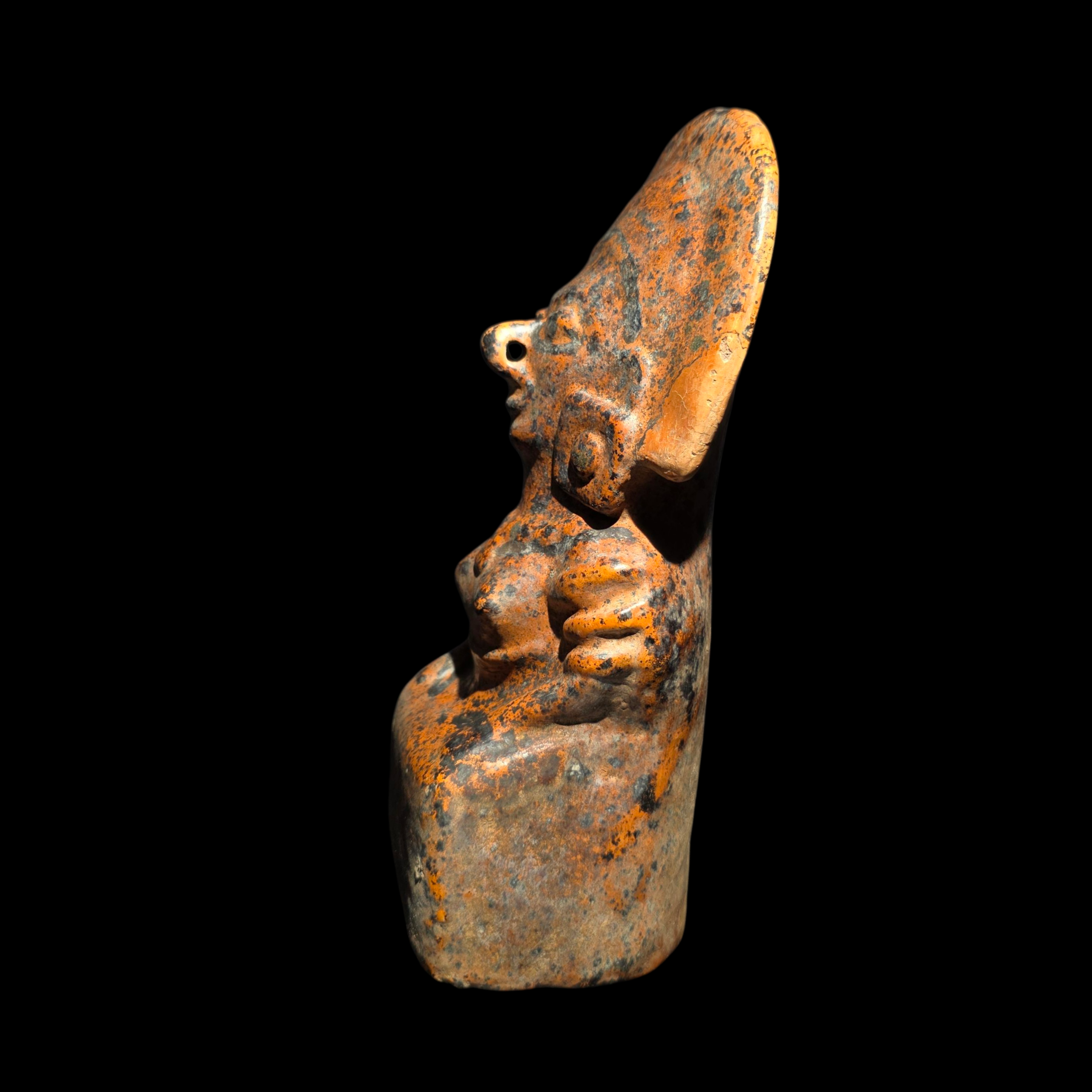 Large Pre-Columbian Maya Orangeware Female Figure