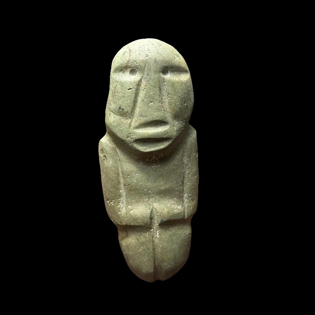 Large Pre-Columbian Mezcala -Chontal green stone figure