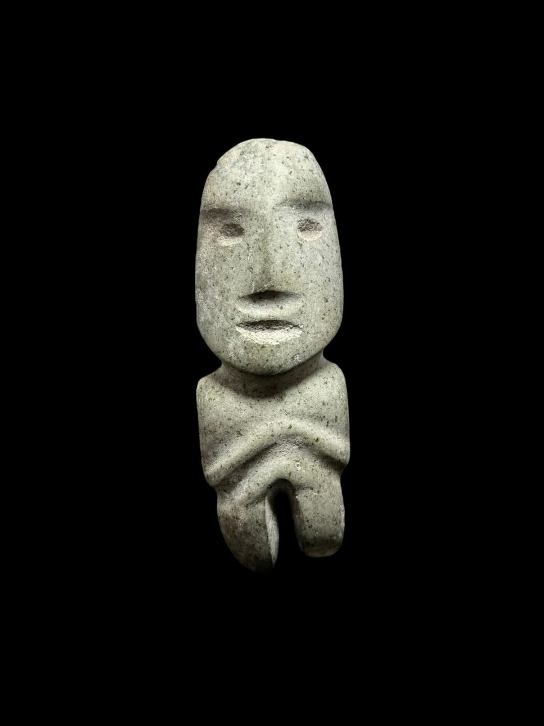 Large Pre-Columbian Chontal green stone figure