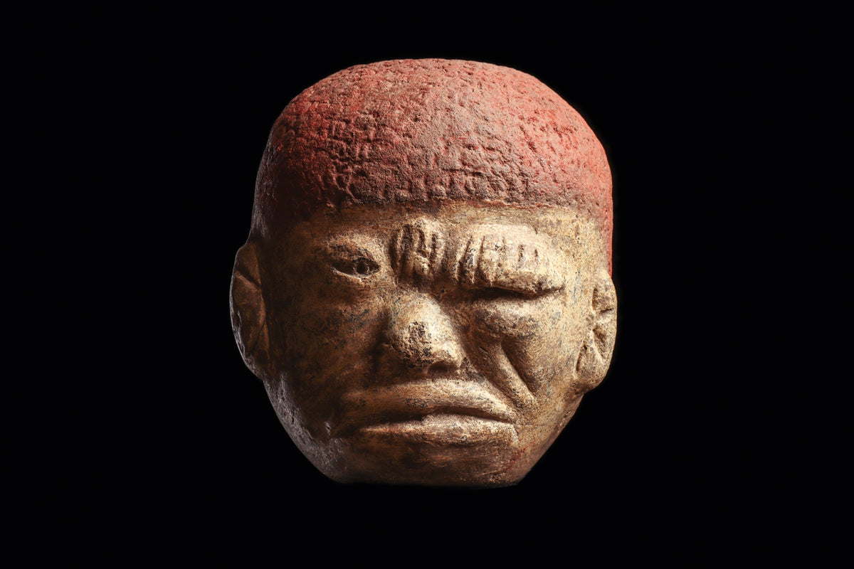 Olmec Las Bocas one-eyed figural vessel at Minerva Gallery