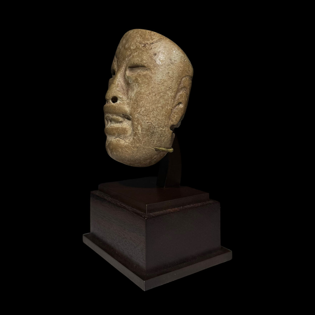Pre-Columbian Olmec Serpentine Maskette