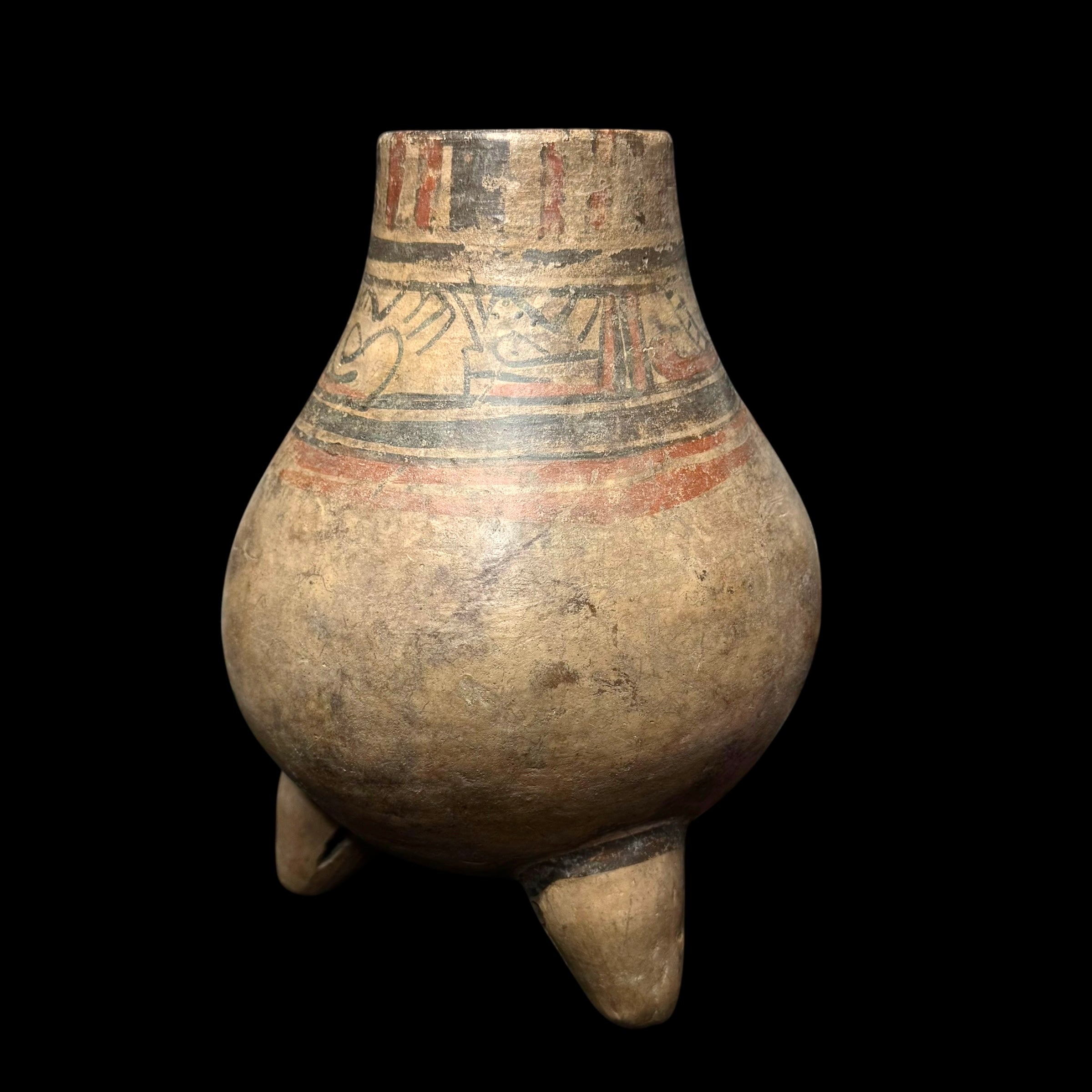 Pre-Columbian Nicoya Polychrome Tripod Vessel