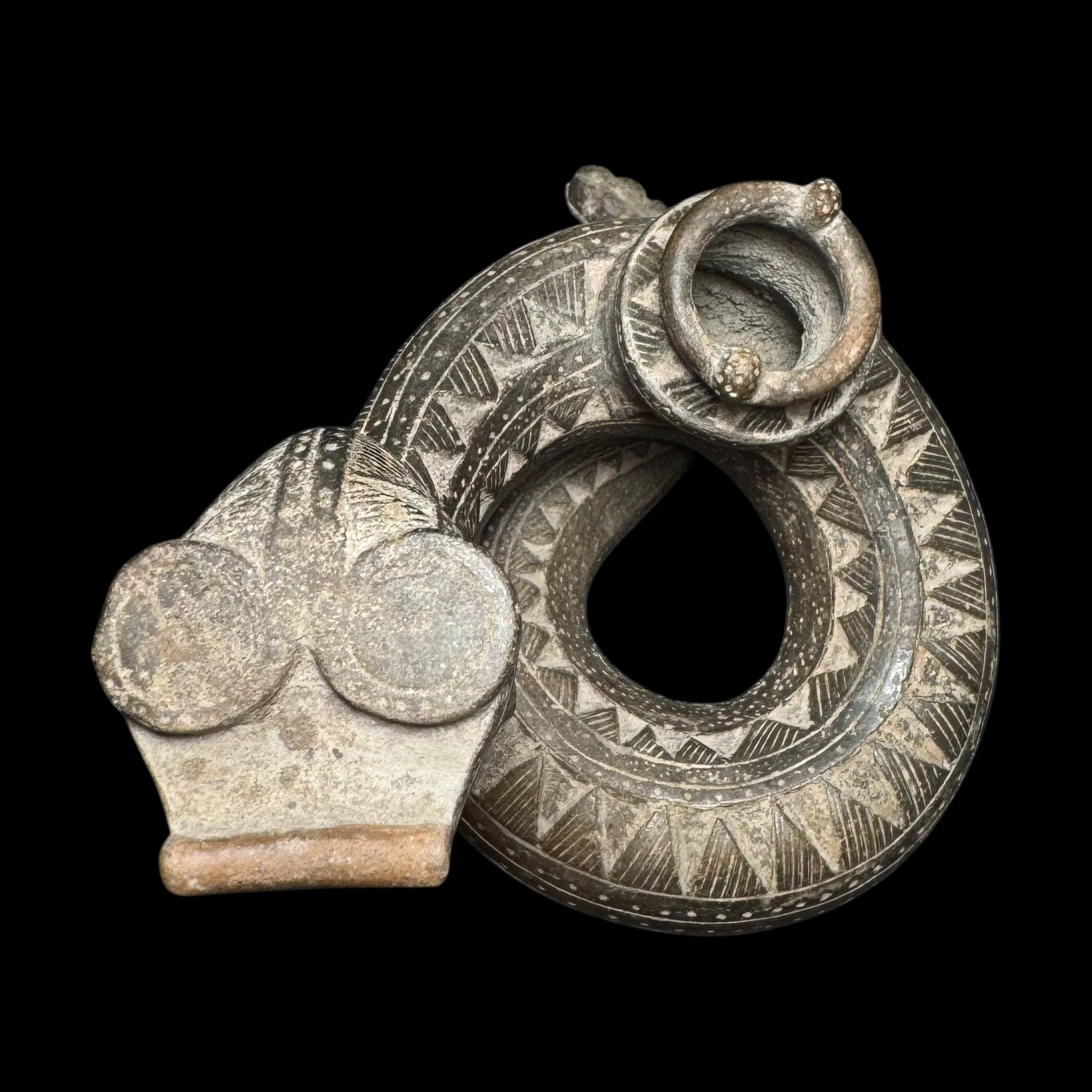 Tairona Ceramic Serpent Effigy Vessel