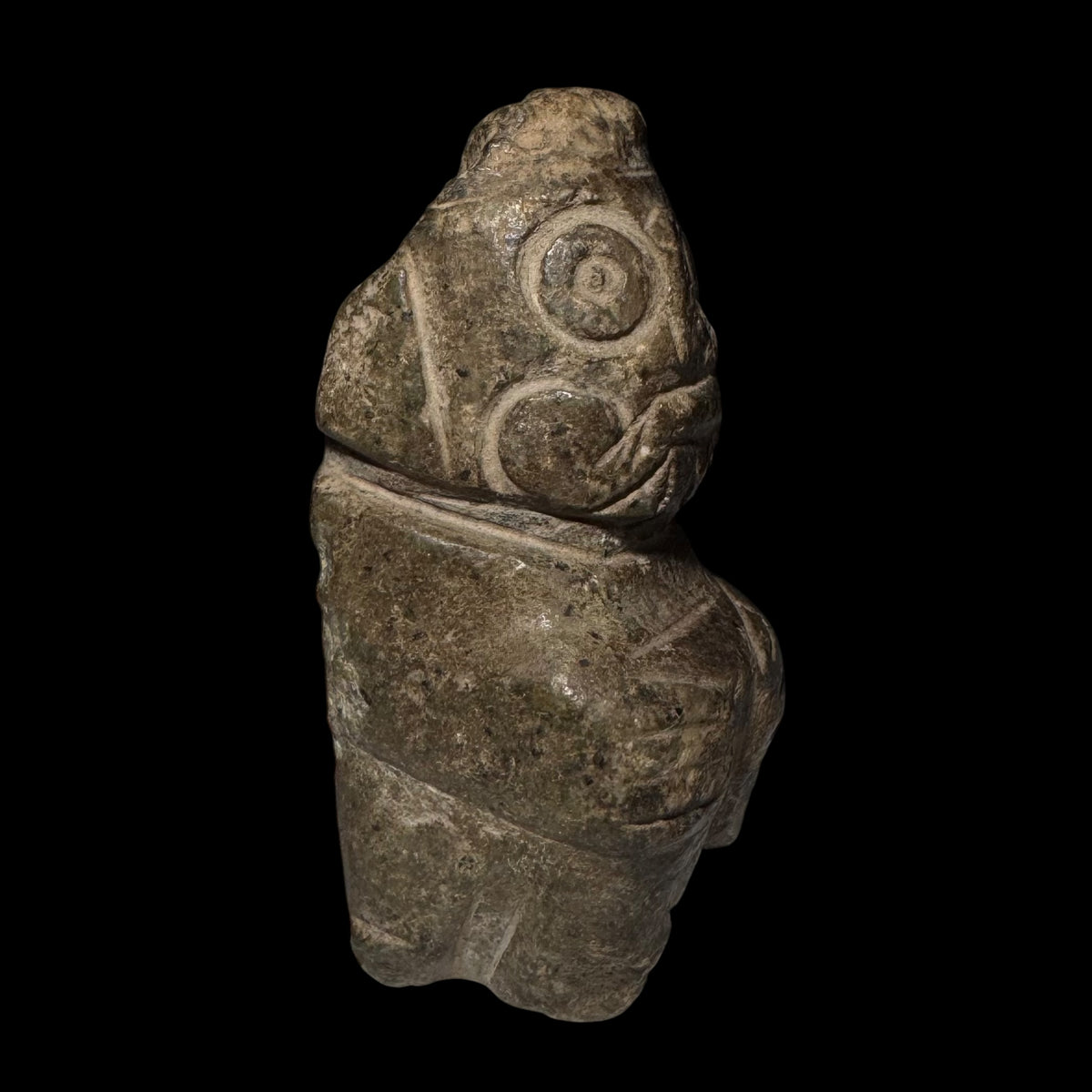 Pre-Columbian Mixtec Greenstone Figure of Tlaloc
