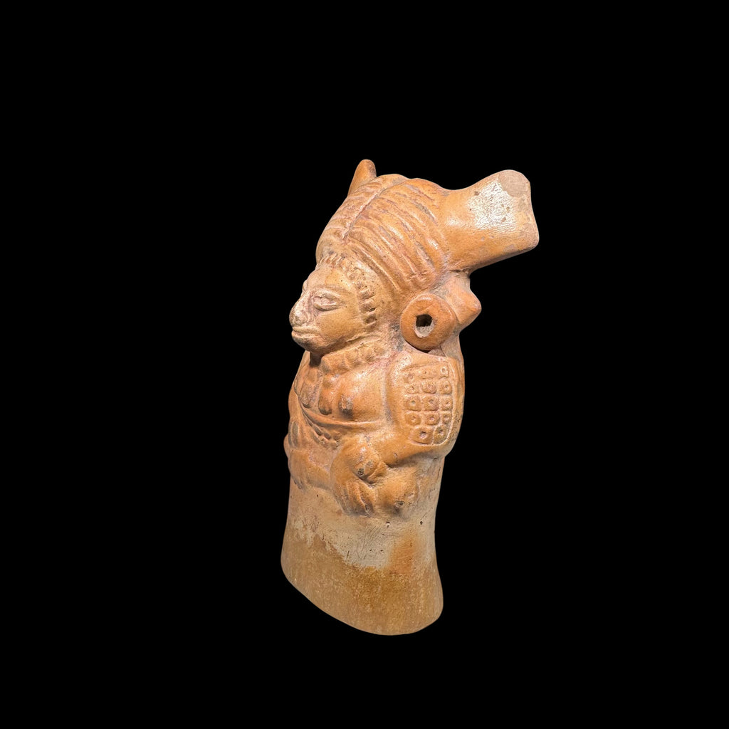 Pre-Columbian Maya Pottery Rattle Figure
