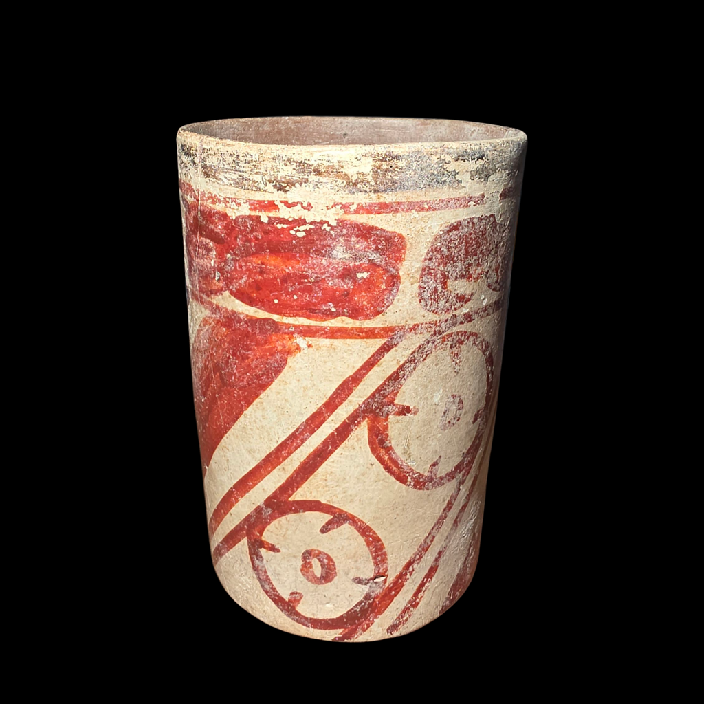 Pre-Columbian Maya Holmul Polychrome Cylinder Vase