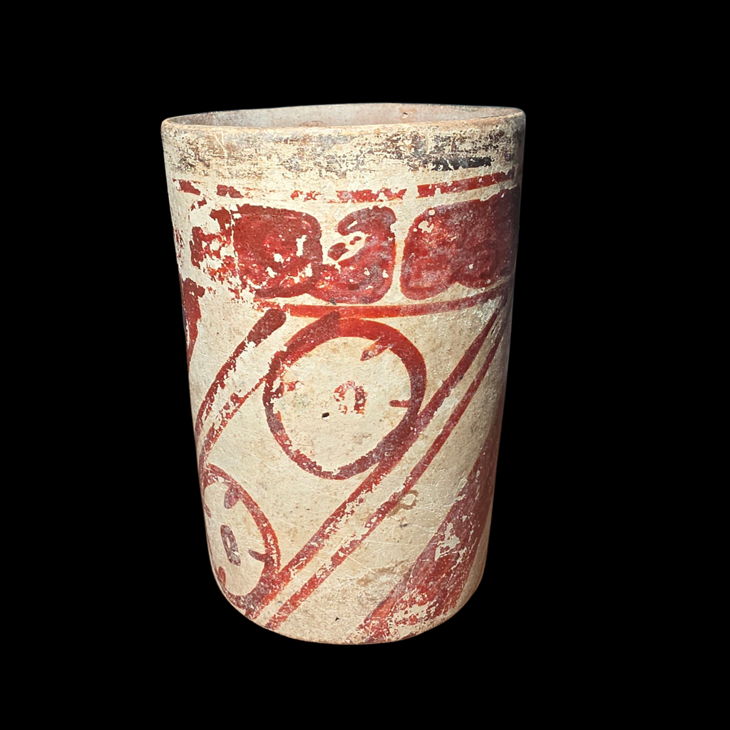 Pre-Columbian Maya Holmul Polychrome Cylinder Vase