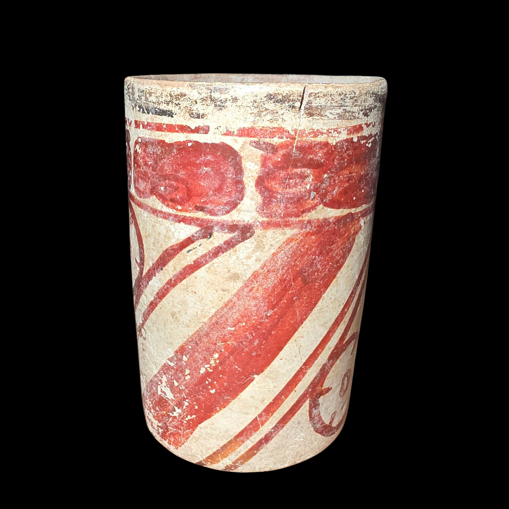 Pre-Columbian Maya Holmul Polychrome Cylinder Vase