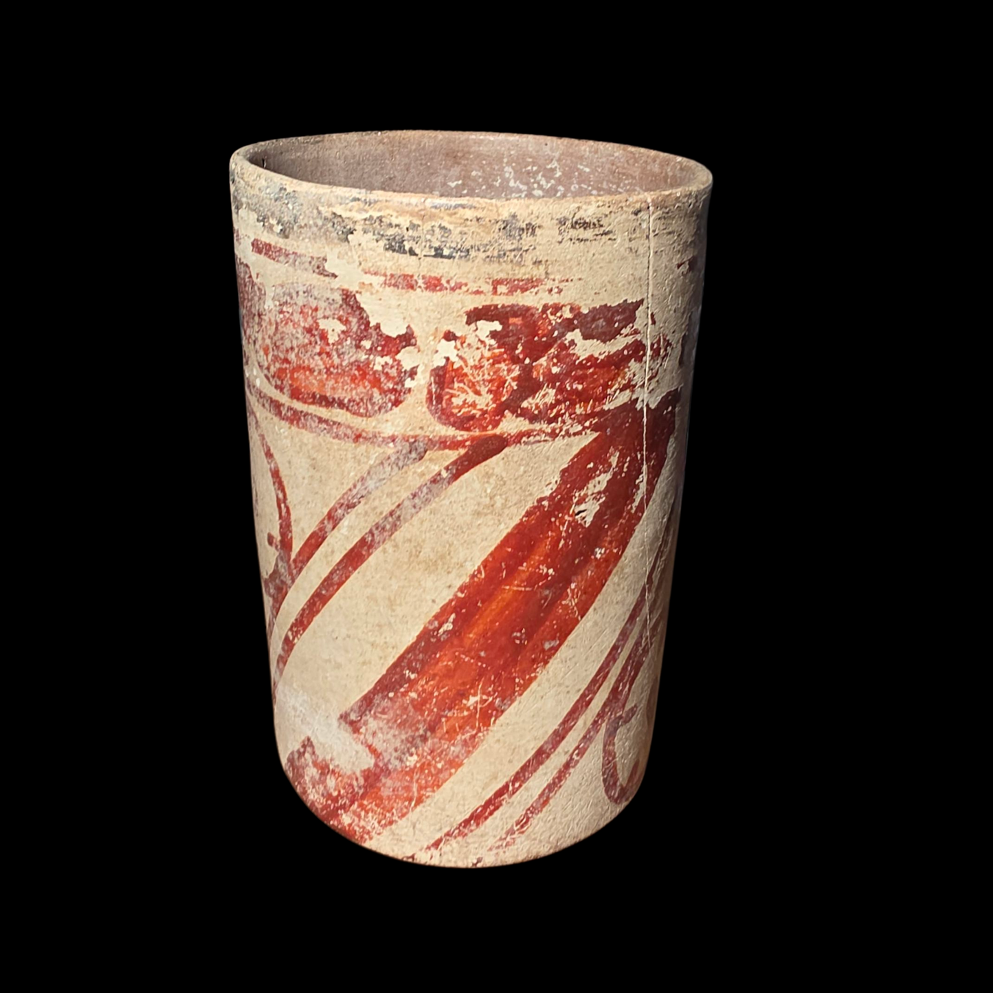 Pre-Columbian Maya Holmul Polychrome Cylinder Vase