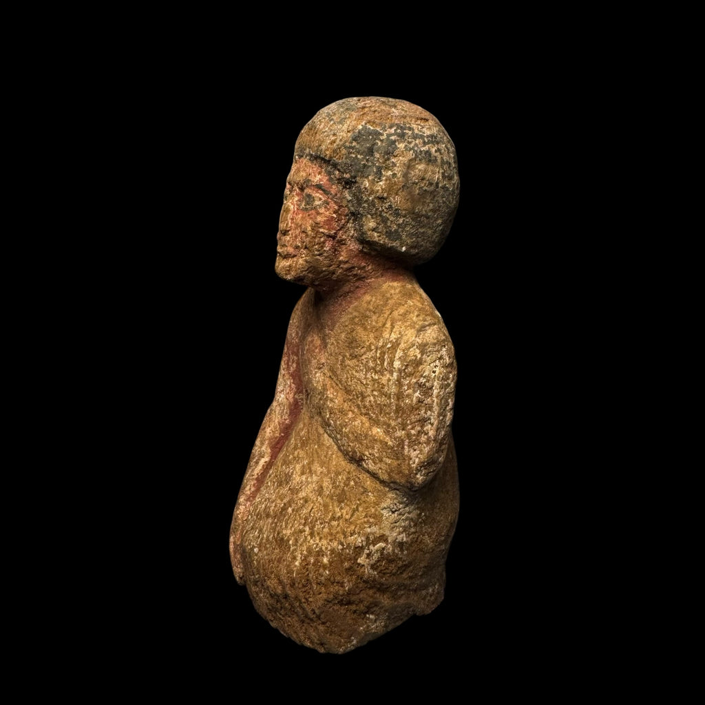 Ancient Egyptian Wooden Boat Figure (Ritual Specialist / Magician)