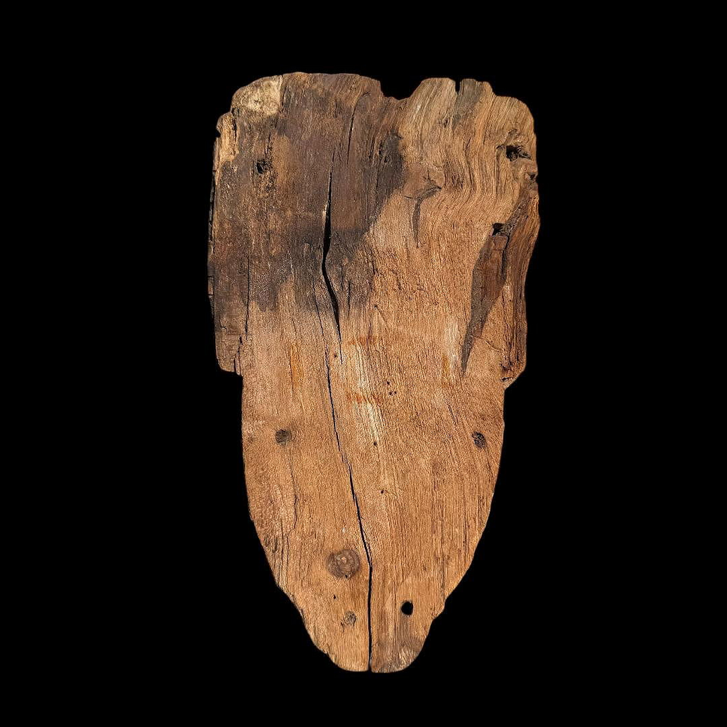 Ancient Egyptian Polychrome Wood Mummy Mask