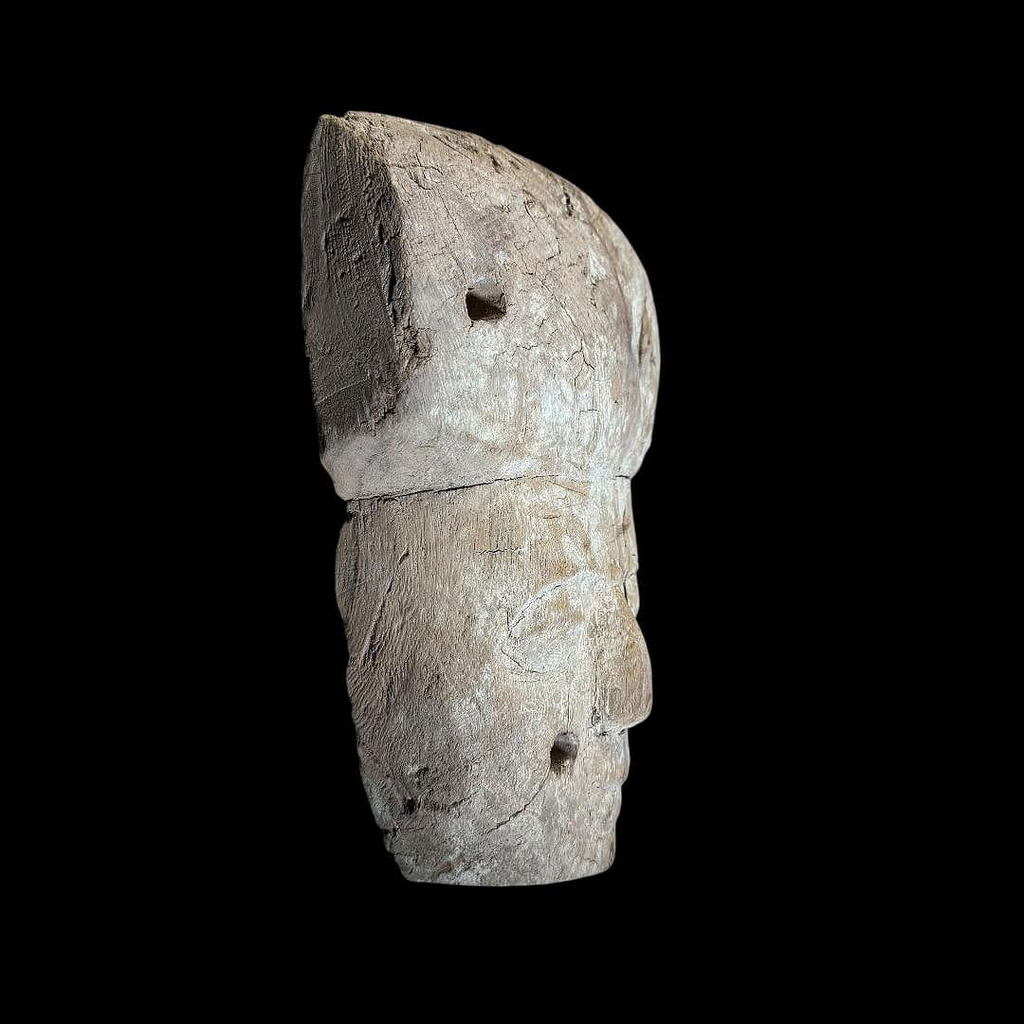Ancient Egyptian Carved Wood Mummy Mask