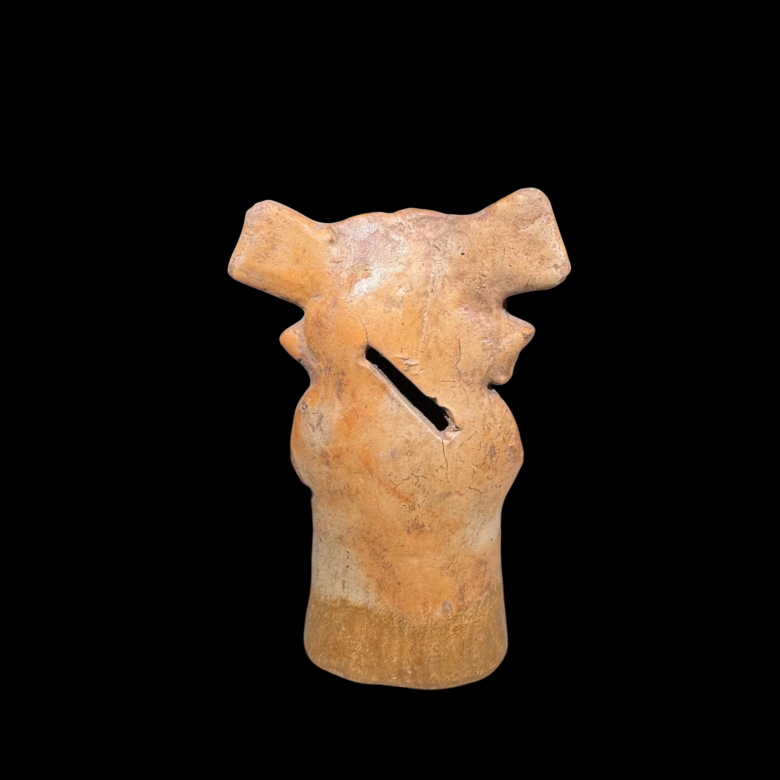 Pre-Columbian Maya Pottery Rattle Figure