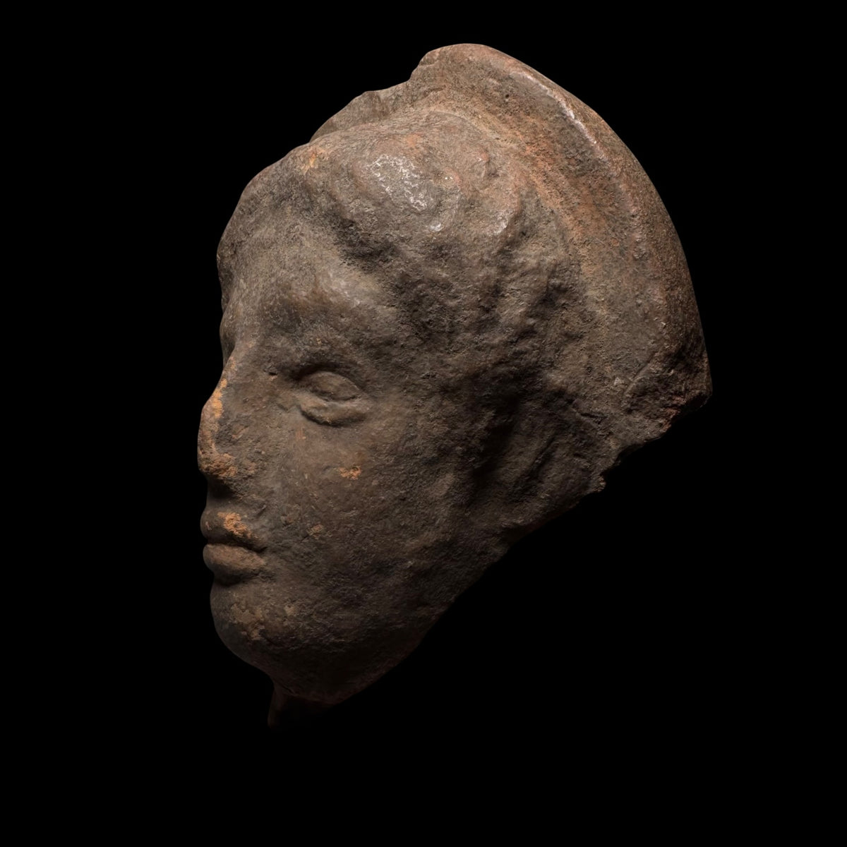 Large Hellenistic / Graeco-Roman Pottery Head Fragment