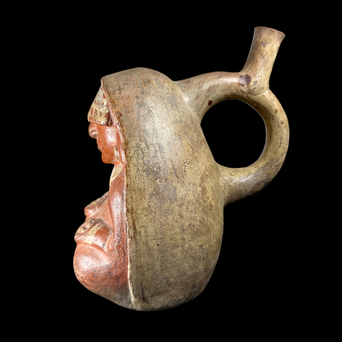 Pre-Columbian Moche Painted Figural vessel