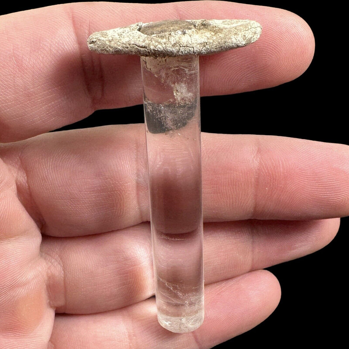 Rare Pre-Columbian Aztec crystal and stone lip plug