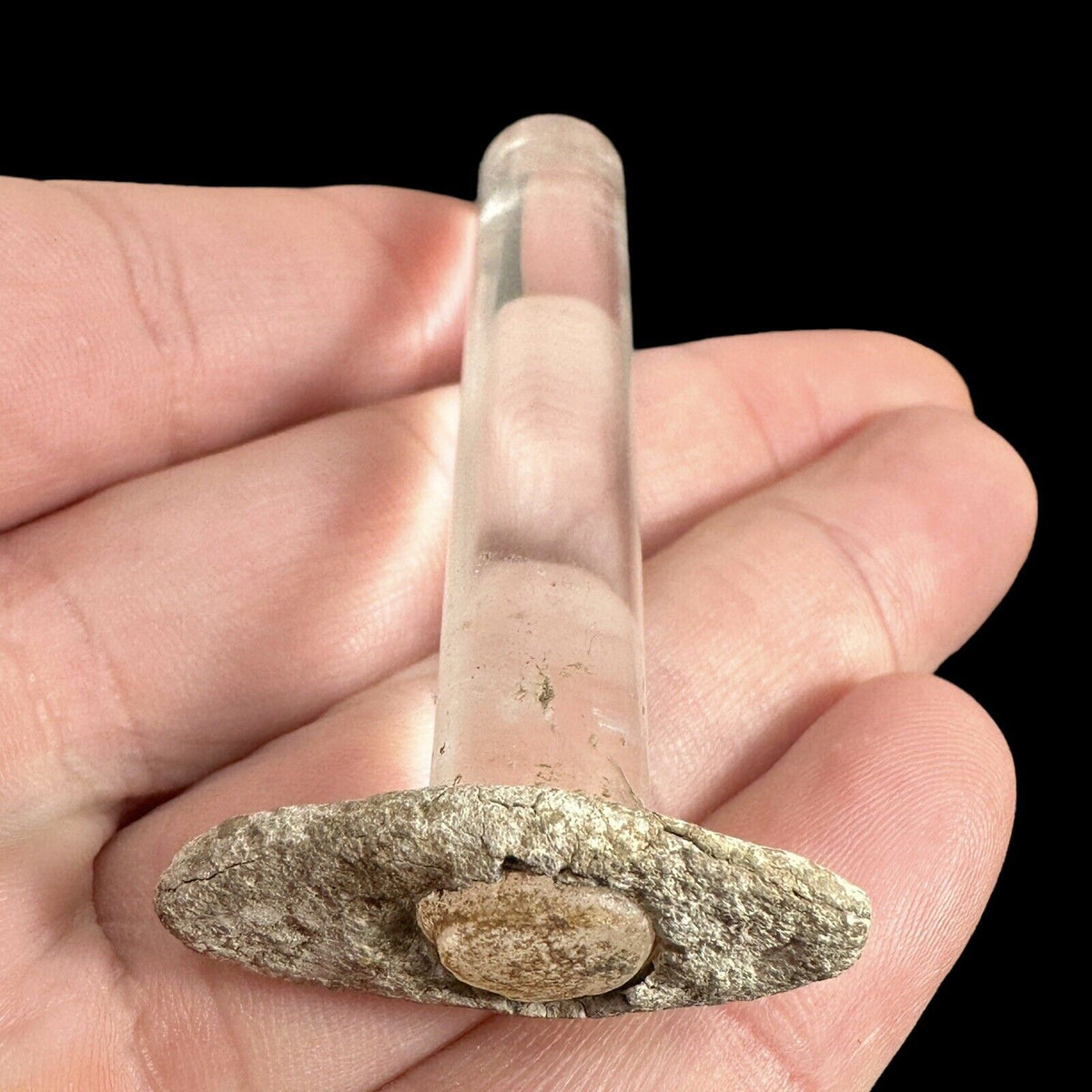 Rare Pre-Columbian Aztec crystal and stone lip plug