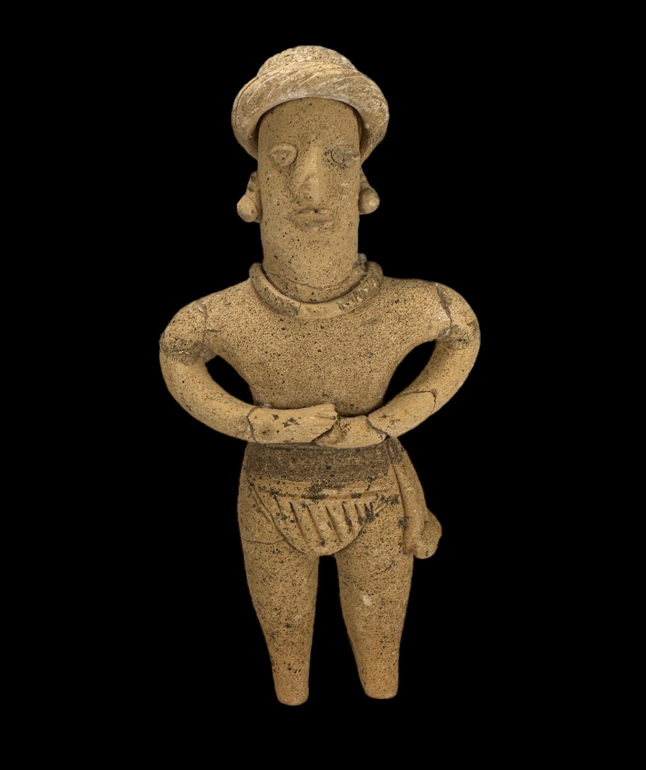 Pre-columbian Colima Male pottery figure