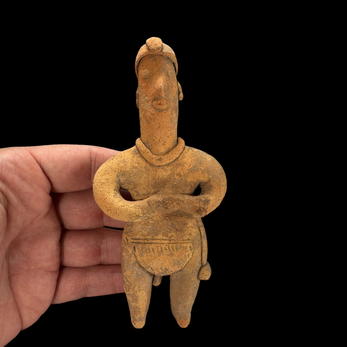 Pre-columbian Colima Male pottery figure