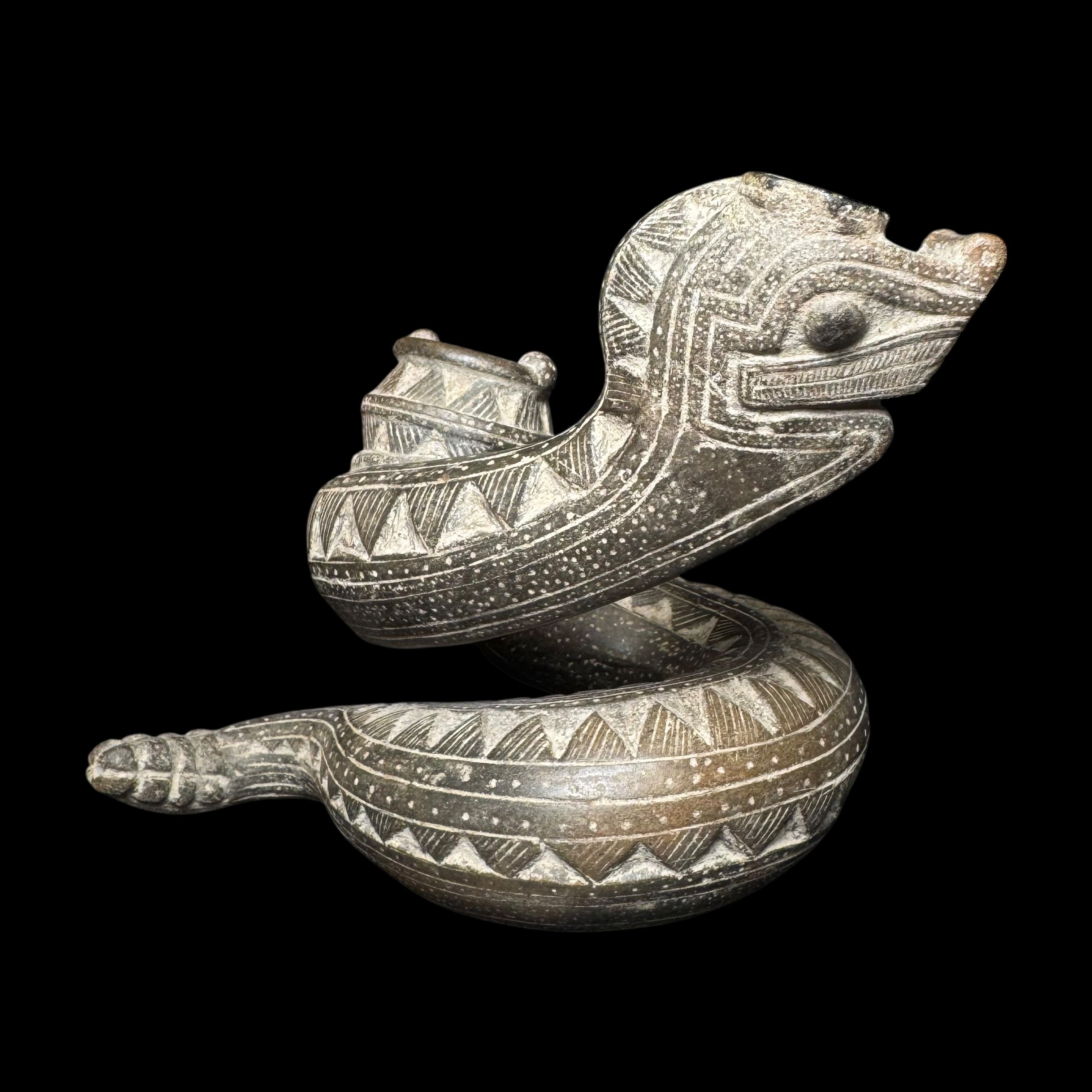 Tairona Ceramic Serpent Effigy Vessel