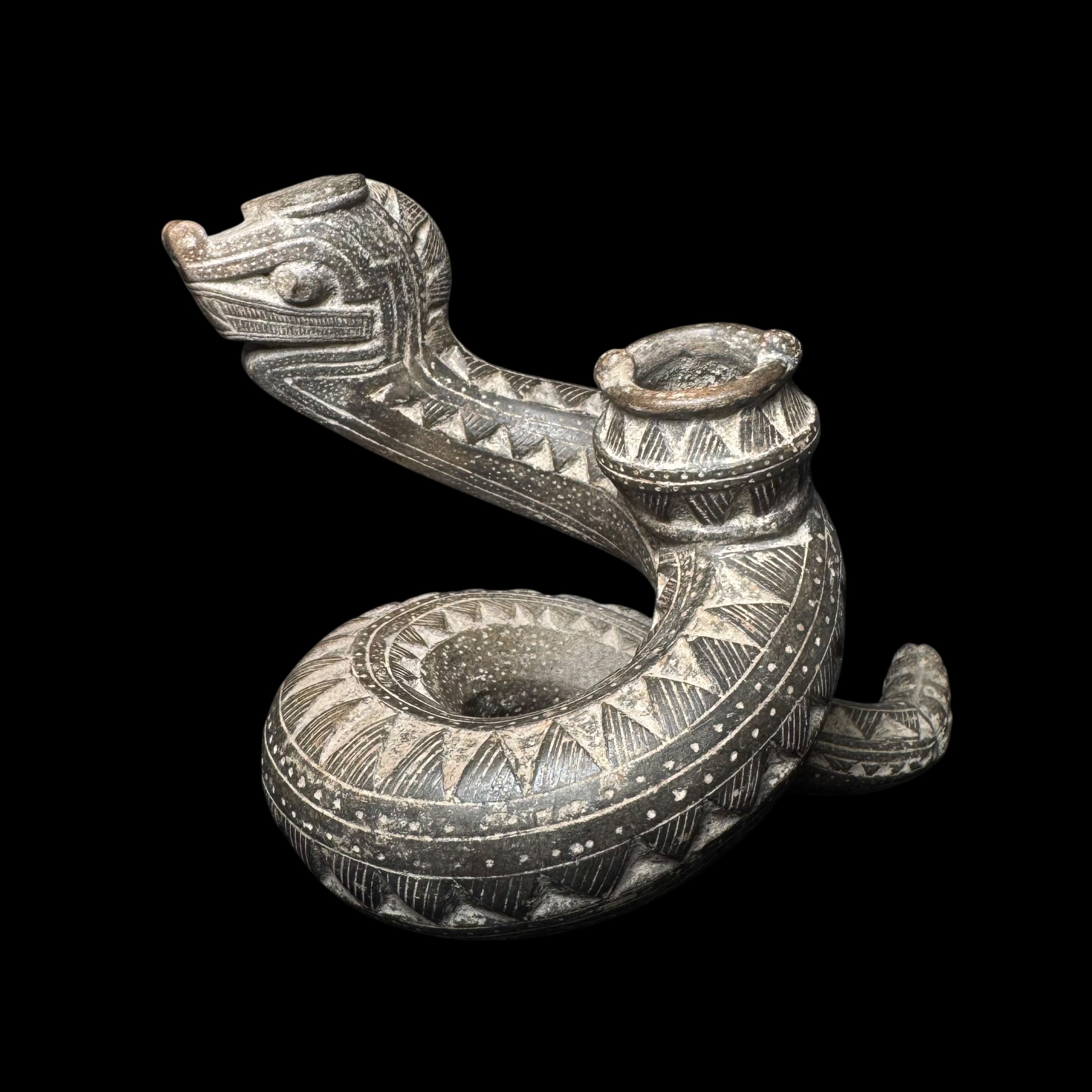 Tairona Ceramic Serpent Effigy Vessel