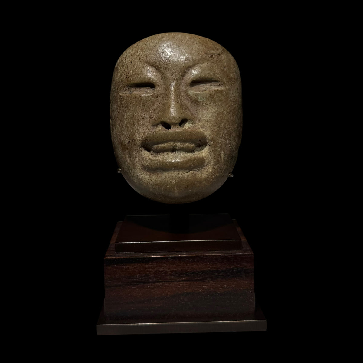 Pre-Columbian Olmec Serpentine Maskette