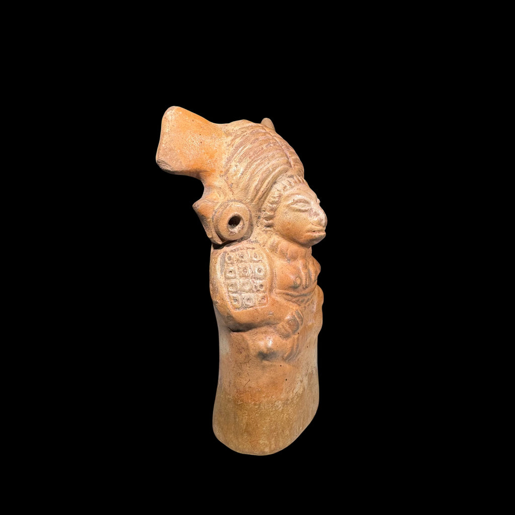 Pre-Columbian Maya Pottery Rattle Figure