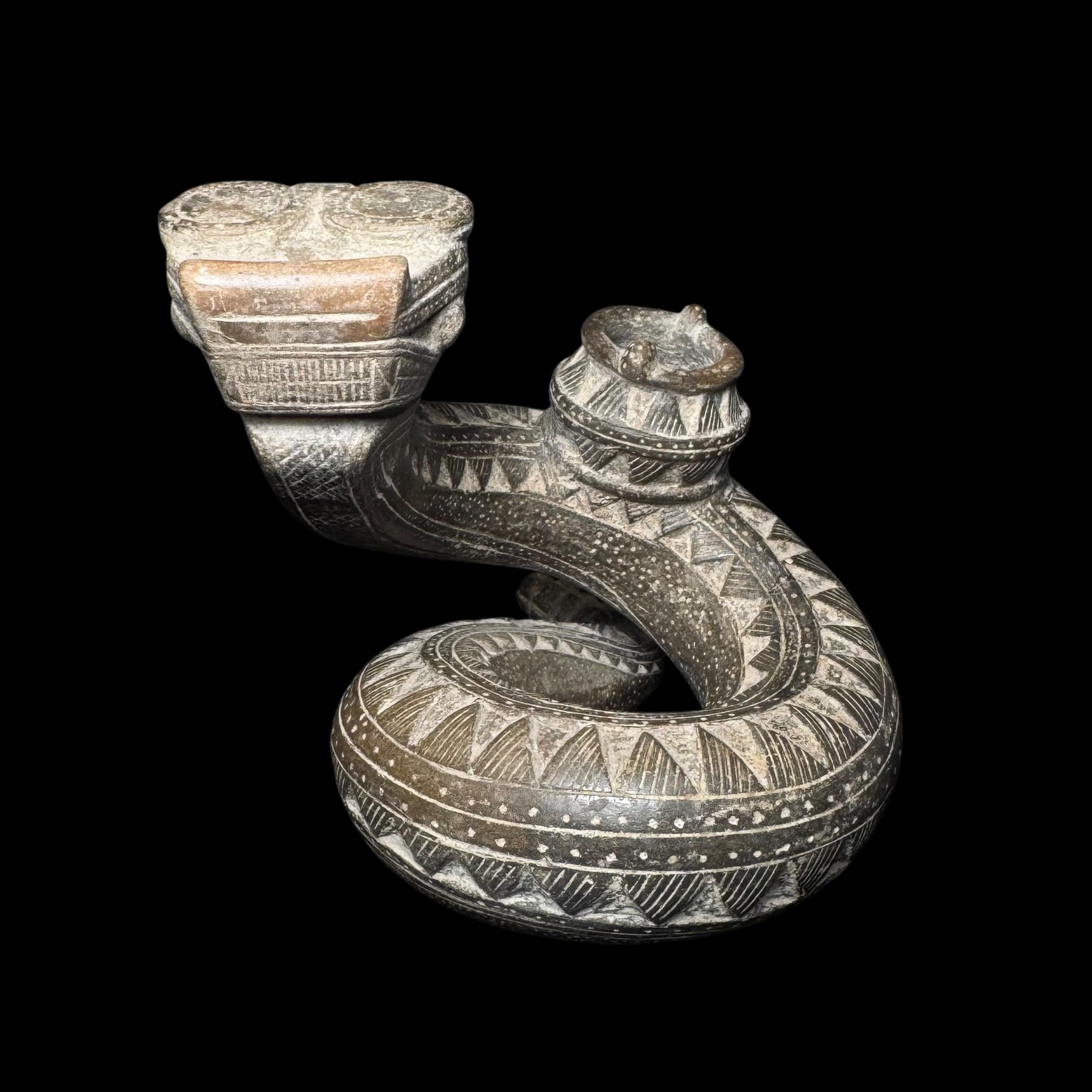 Tairona Ceramic Serpent Effigy Vessel
