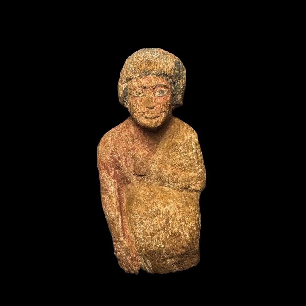Ancient Egyptian Wooden Boat Figure (Ritual Specialist / Magician)