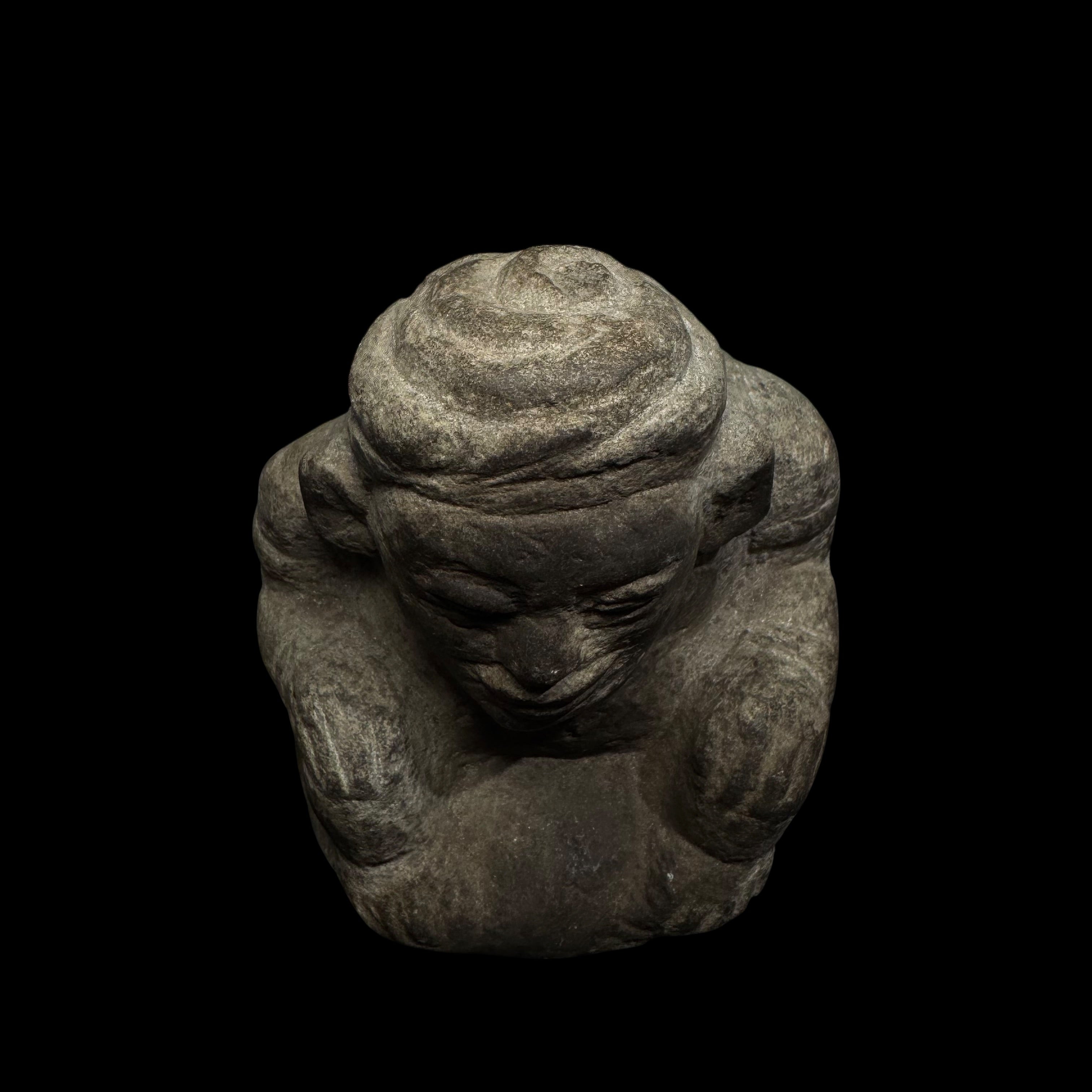 Pre-Columbian Maya Stone Dwarf Figure