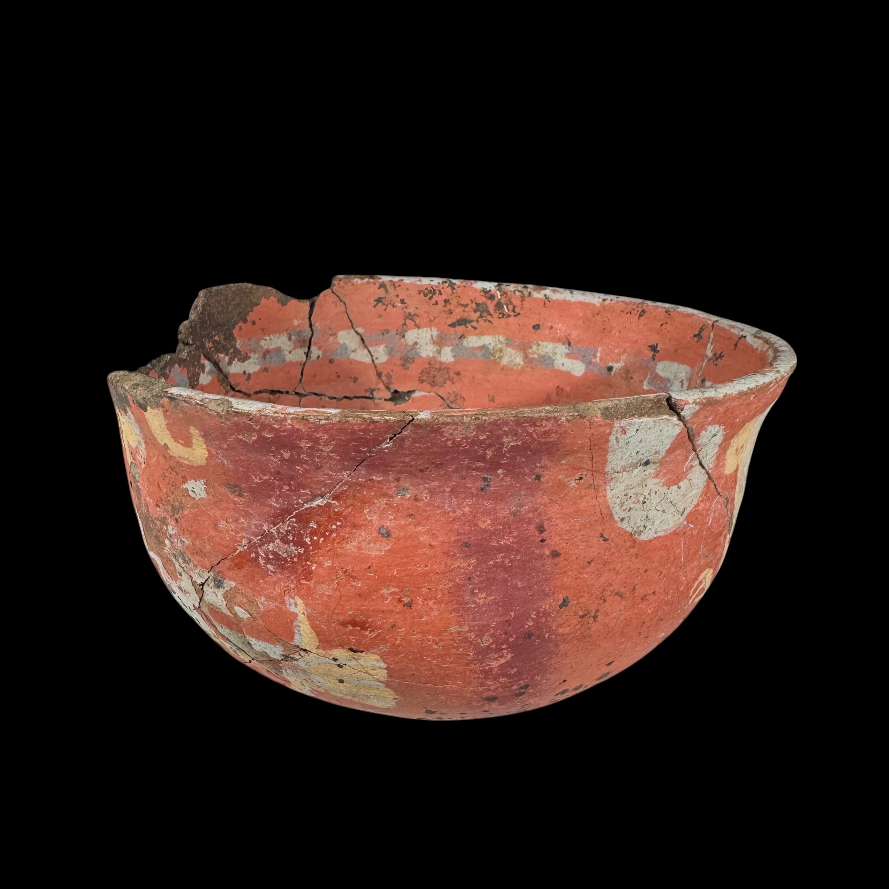 Pre-Columbian Maya stucco bowl