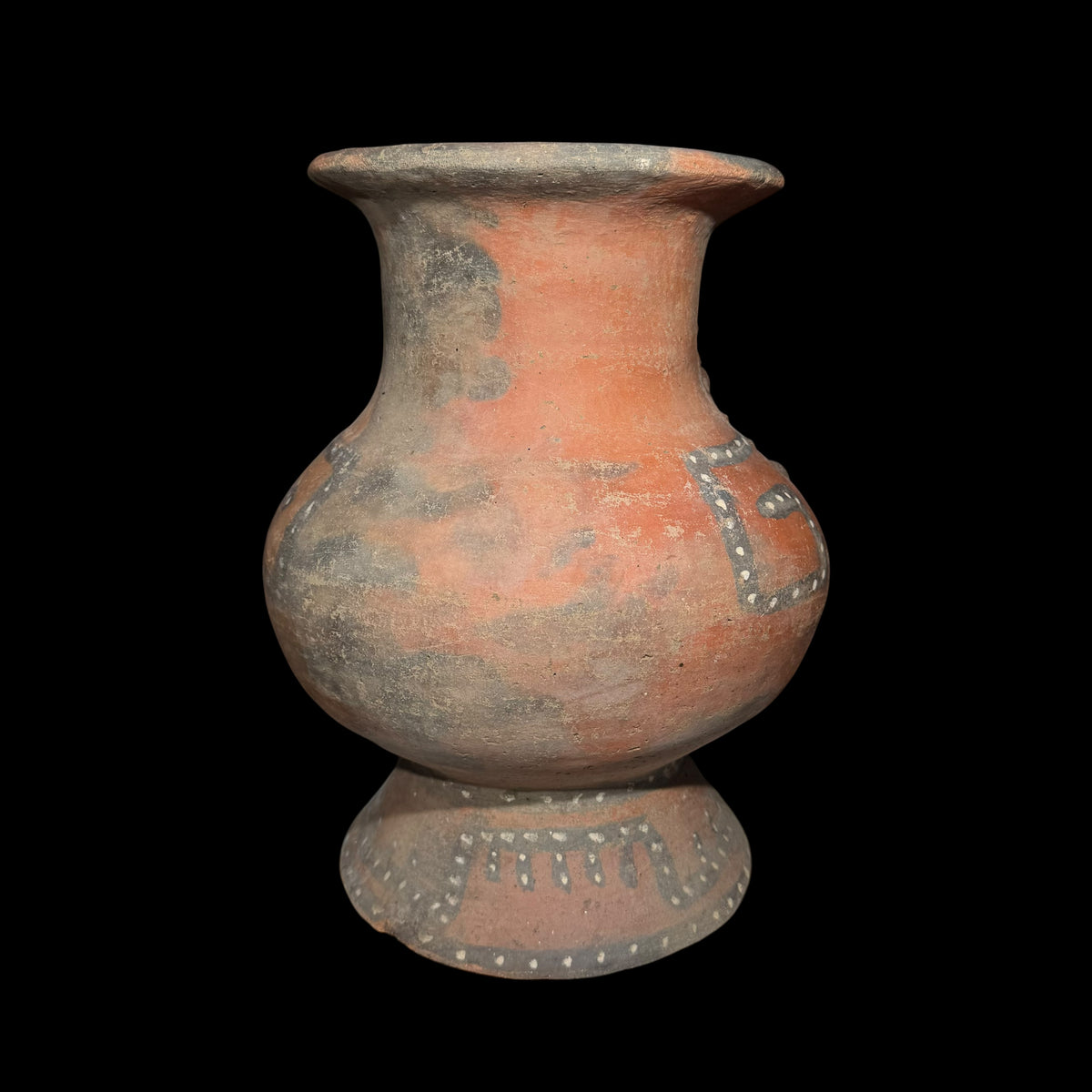Pre-Columbian Costa Rican Polychrome Pottery Effigy Urn