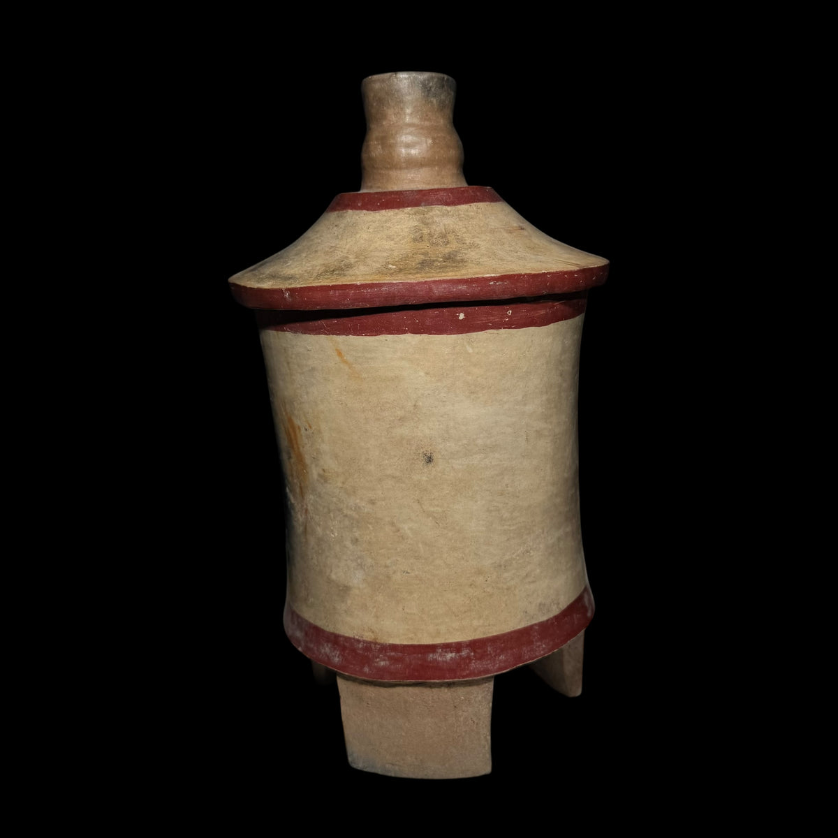 Pre-Columbian Maya Lidded Tripod Cylinder Vessel