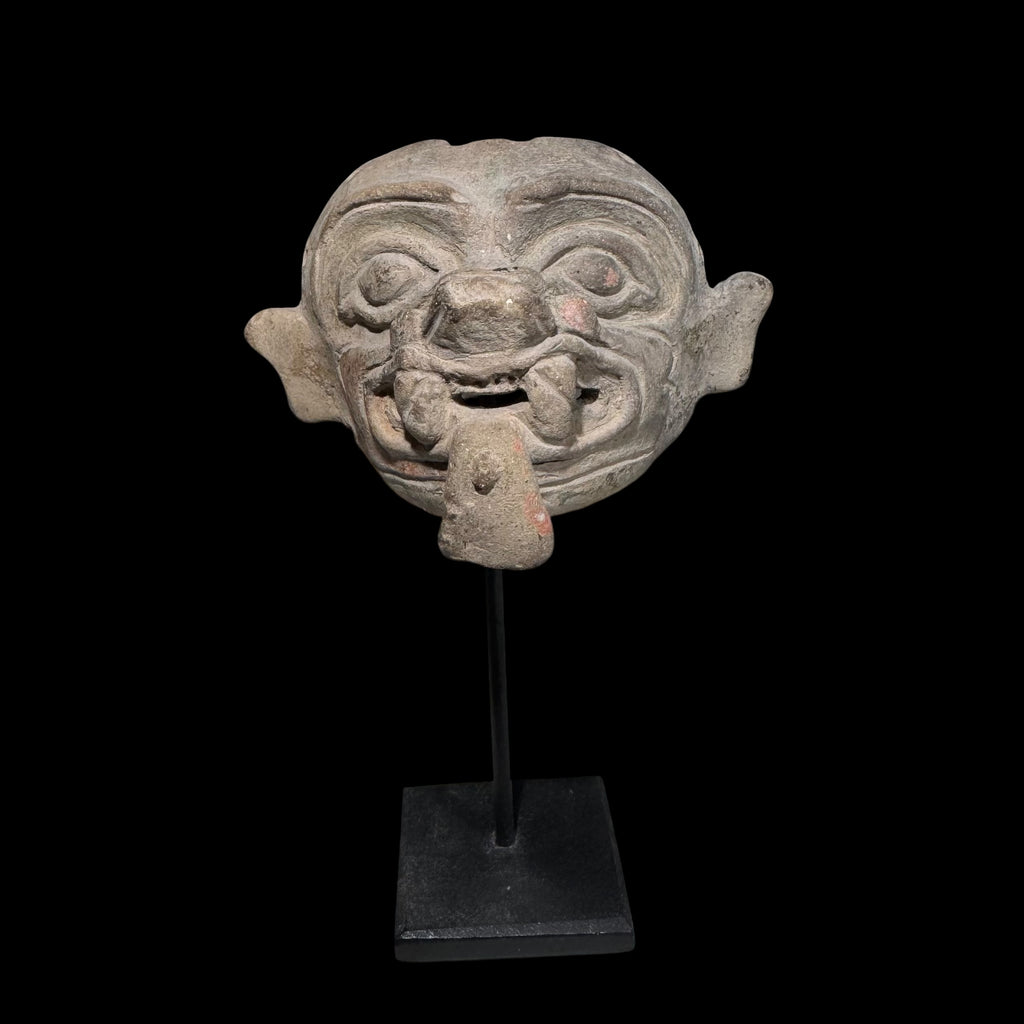 Pre-Columbian Jama-Coaque Pottery Jaguar Maskette